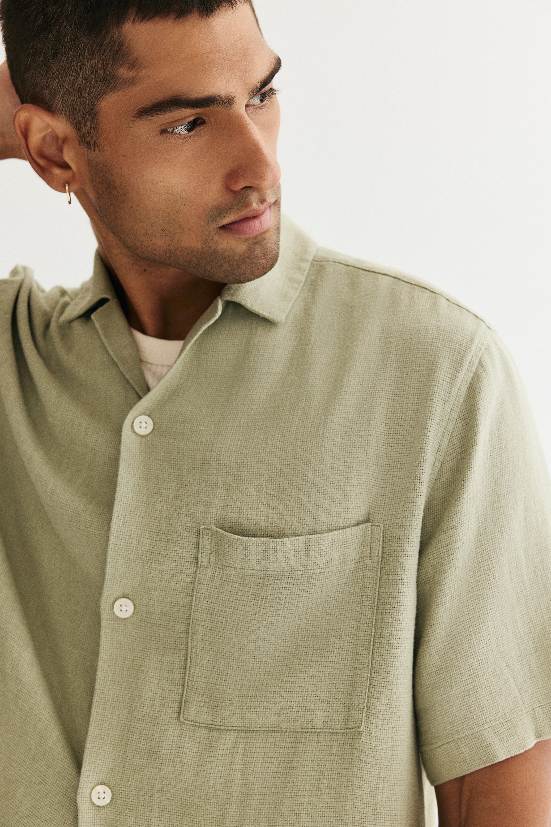Regular Fit Linen-blend resort shirt