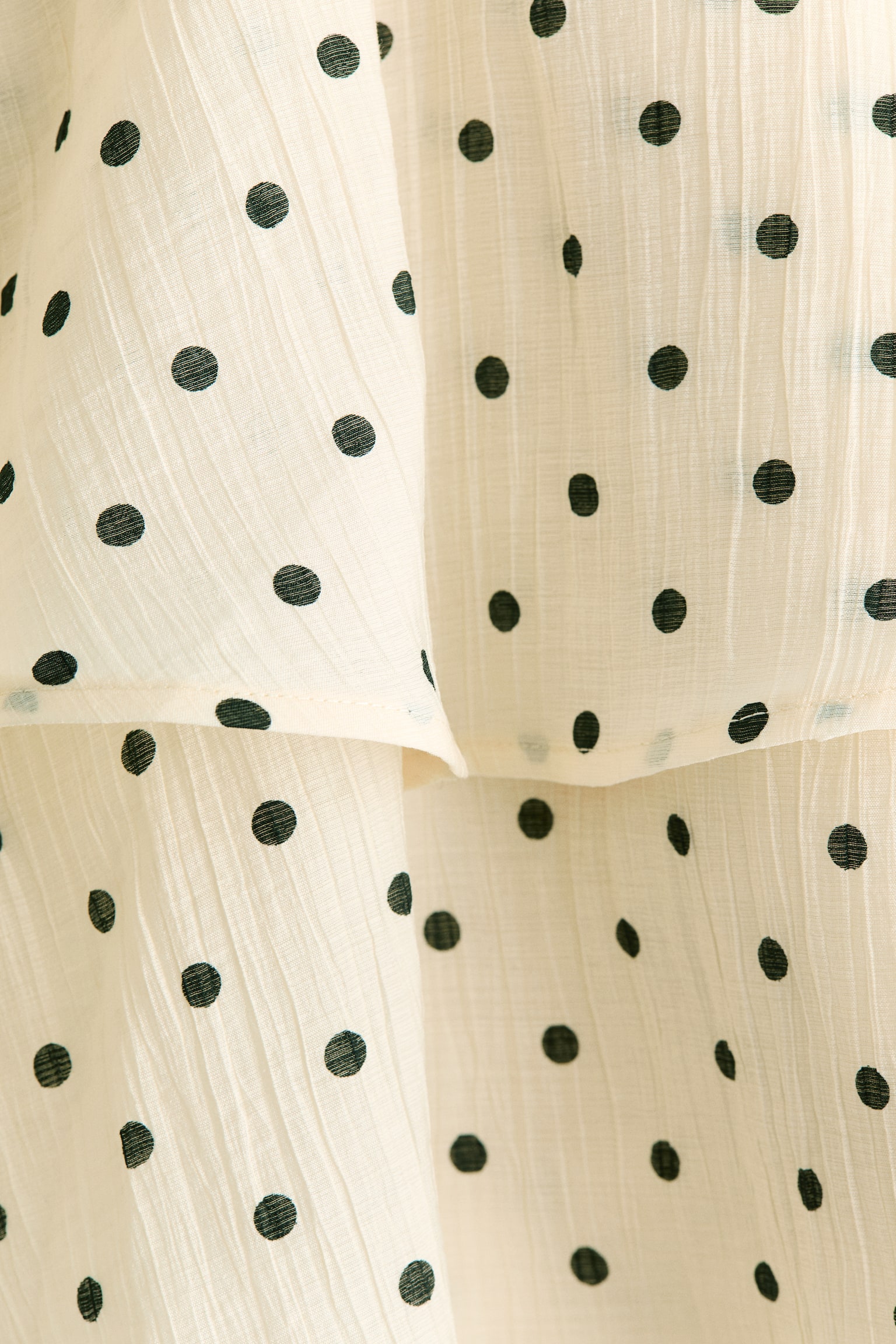 Vestido fruncido con vuelo - Beige claro/Lunares/Lila - 3