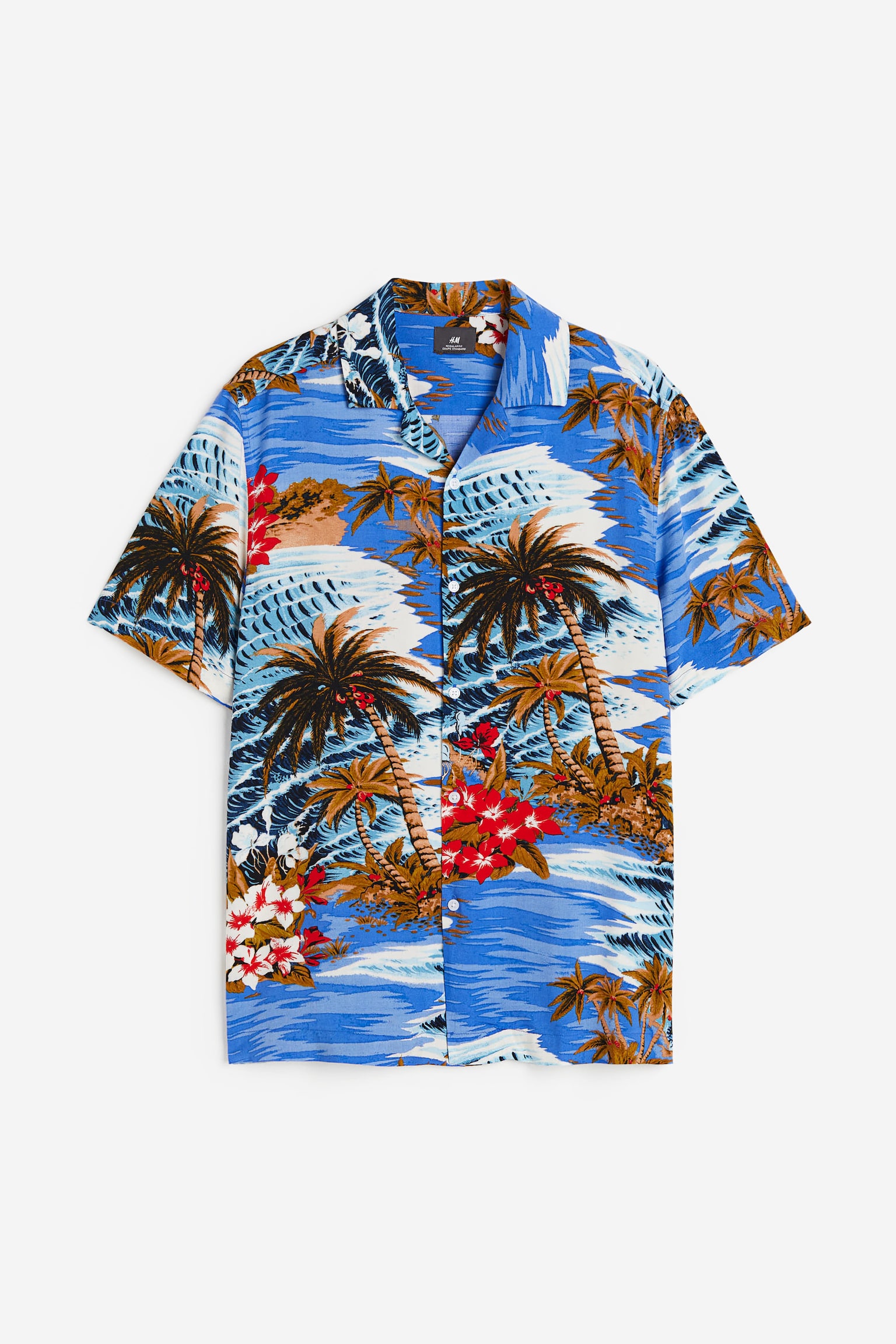 Patterned resort shirt - Blue/Palm trees/Black/White striped/Beige/White striped/Red/Palm trees/Light blue/White striped/Purple/Patterned/Purple/Patterned/Light blue/Floral/Purple/Patterned - 1