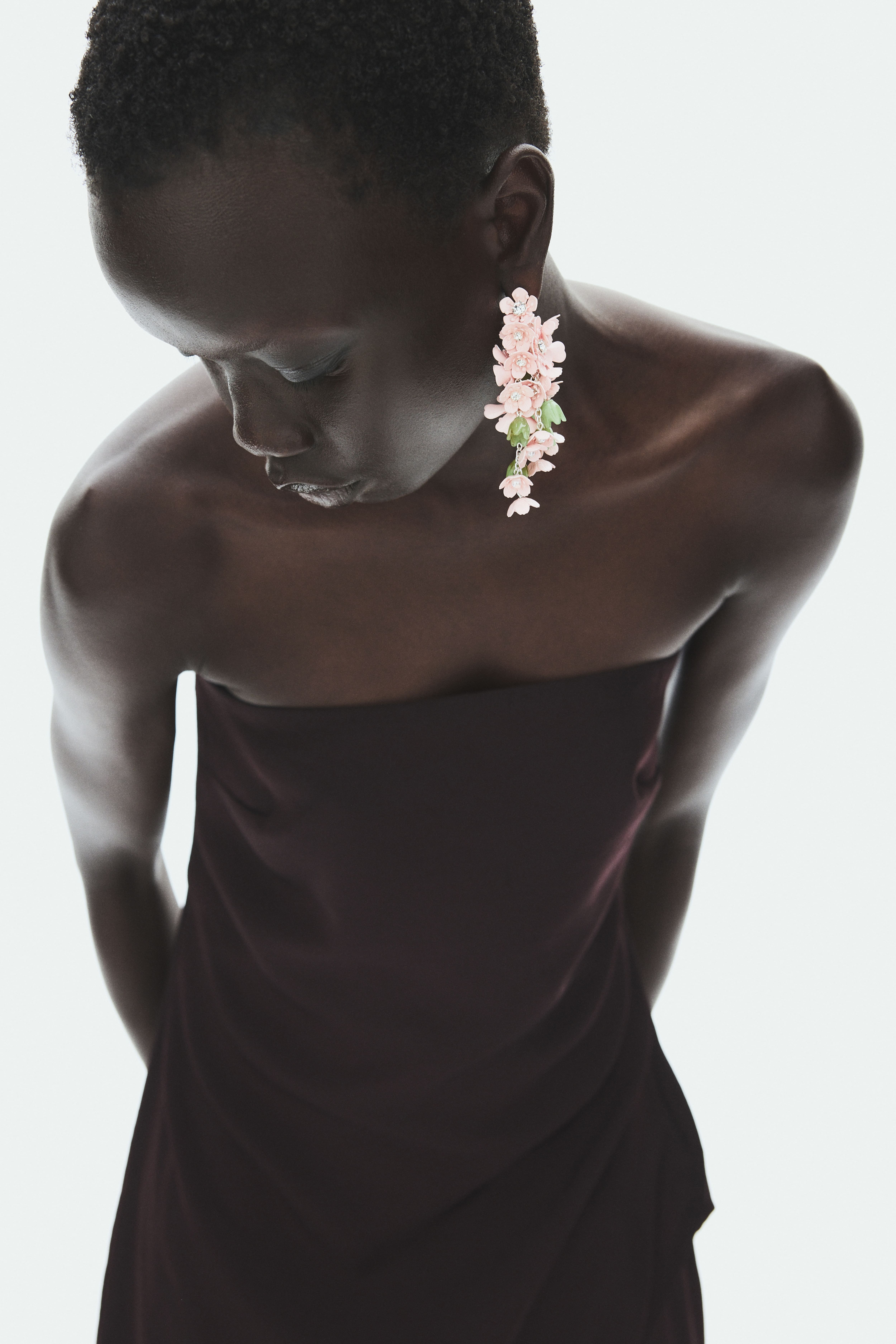 Boucles d'oreilles avec grappes fleuries