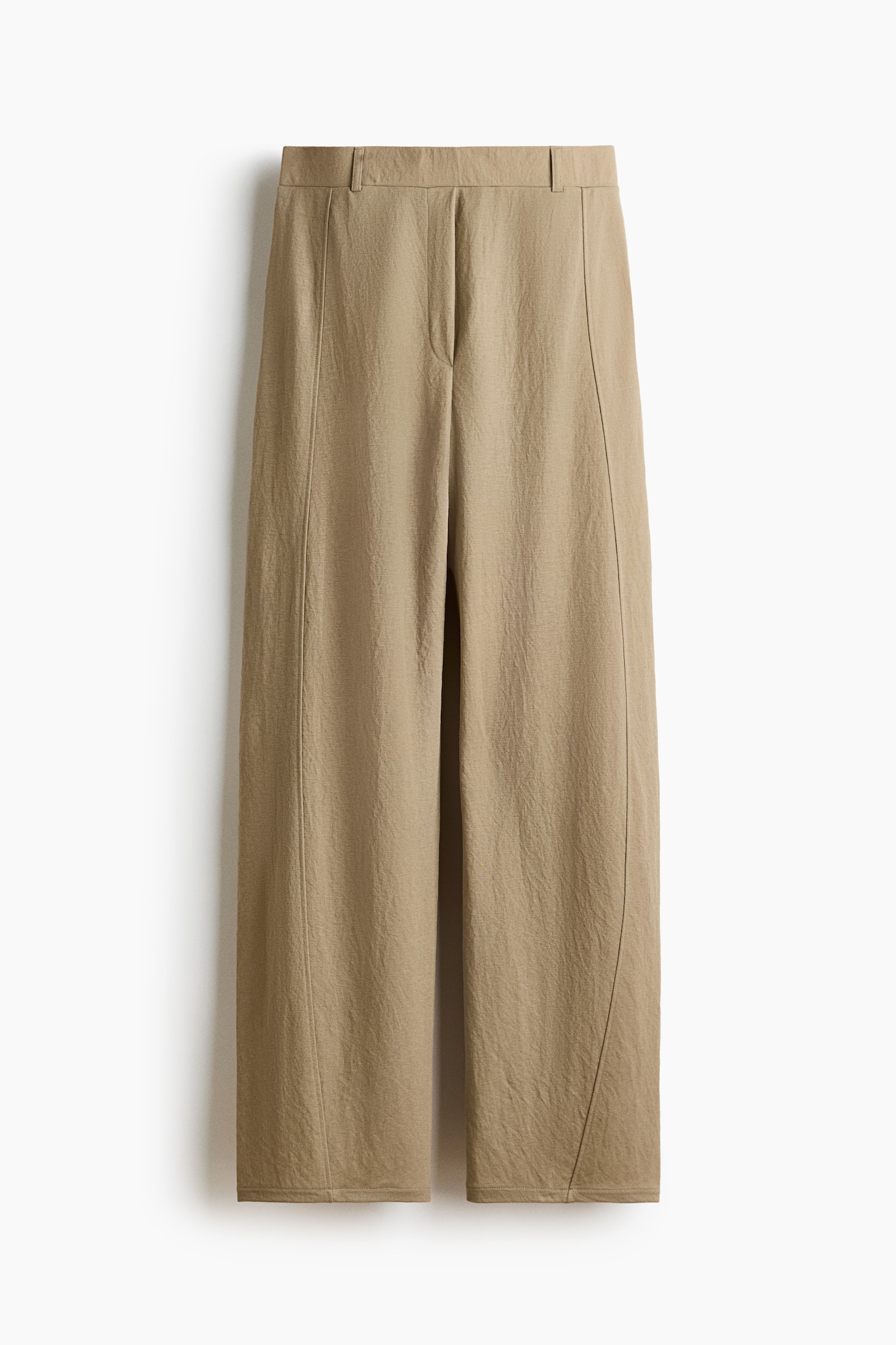 Viscose-blend barrel trousers - Dark beige/Dark brown/Black