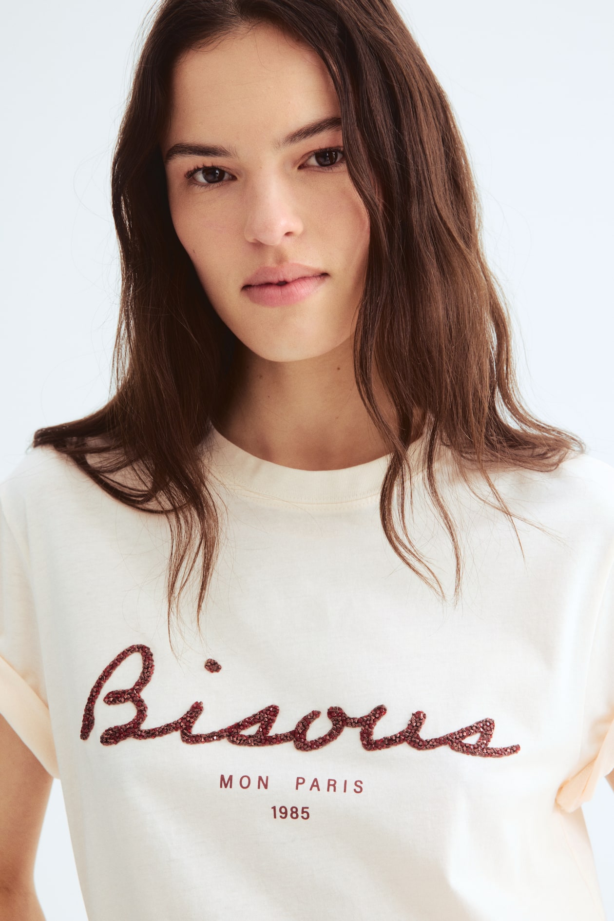 T-shirt imprimé Crème/Bisous FEMME H&M FR