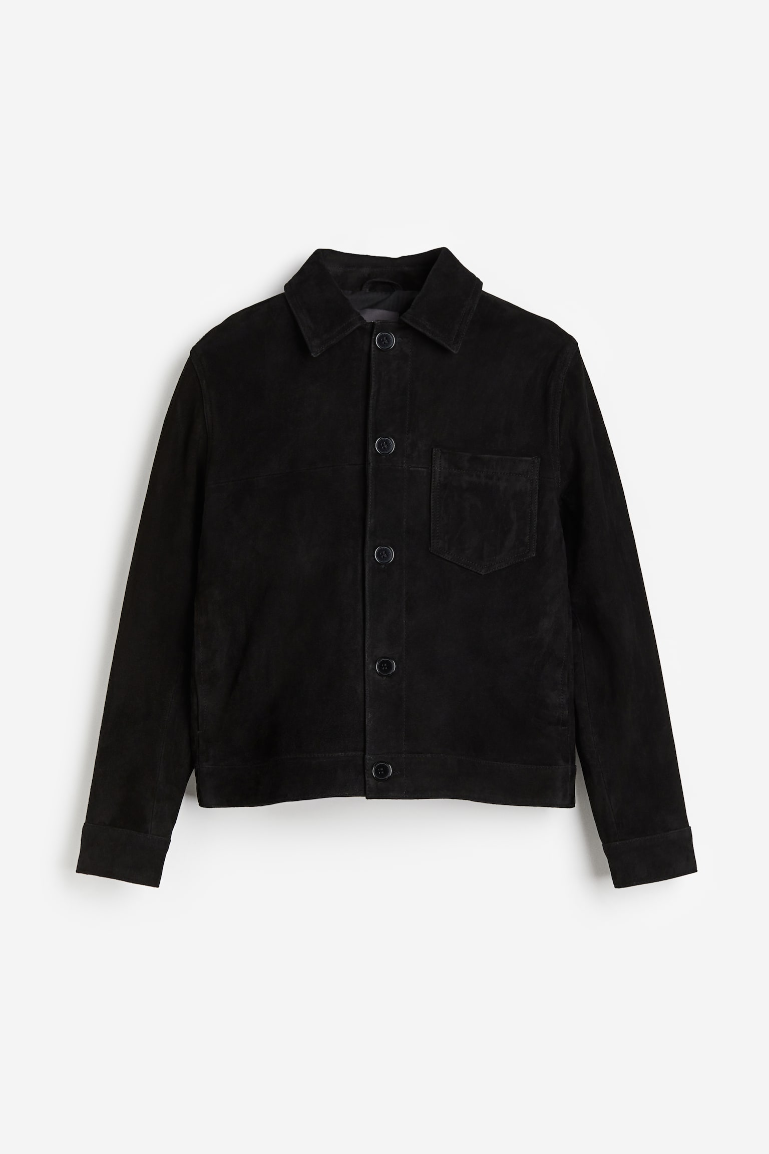 Slim Fit Suede jacket - Black - 2