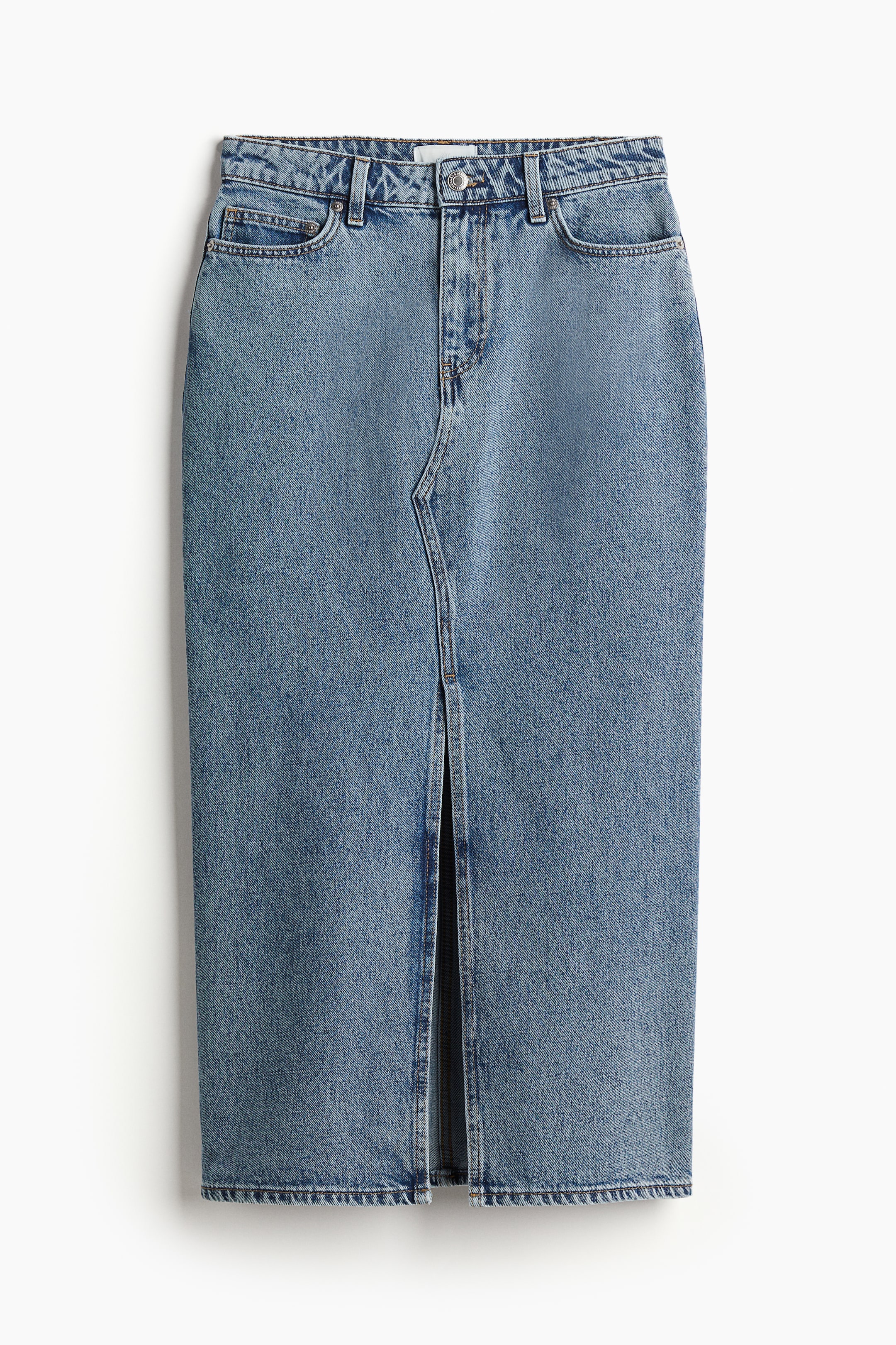 Denim Midi Skirt - Regular waist - Midi - Denim blue - Ladies | H&M US