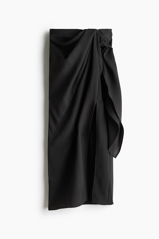 Knot-Detail Maxi Skirt - Dark gray - 1