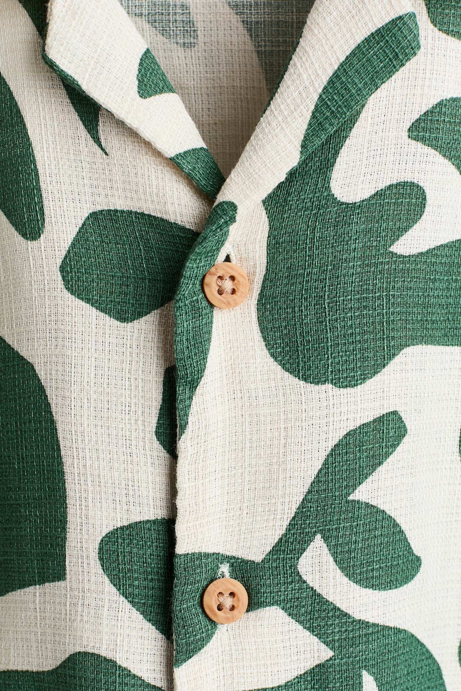 Chemise imprimée avec col cubain-Crème/motif - 5