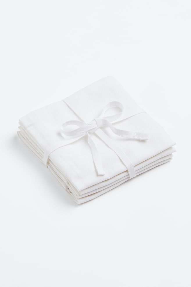 4-pack cotton napkins - White/Anthracite grey/Dark orange /Dark green/dc - 1
