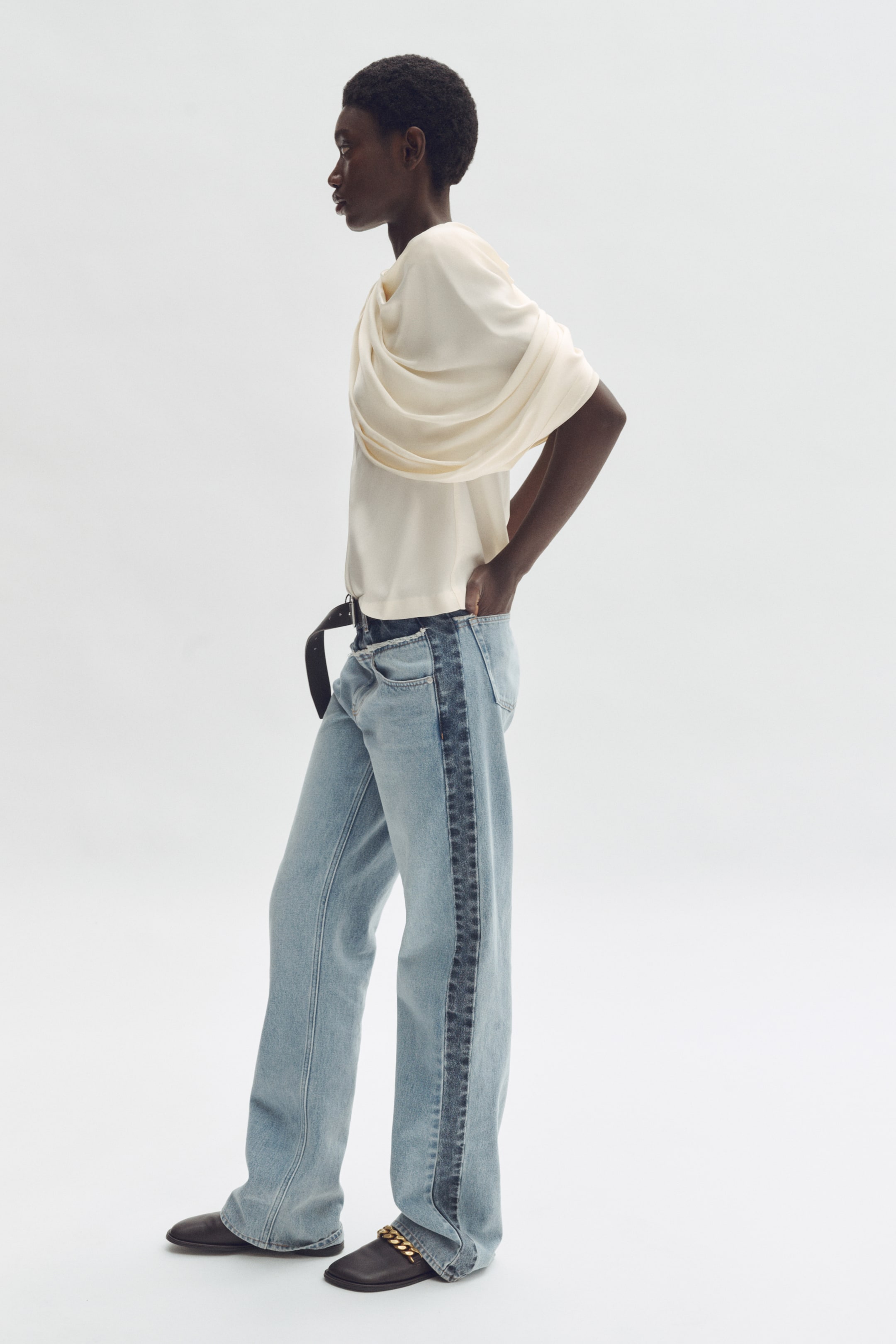 Draped Satin Top