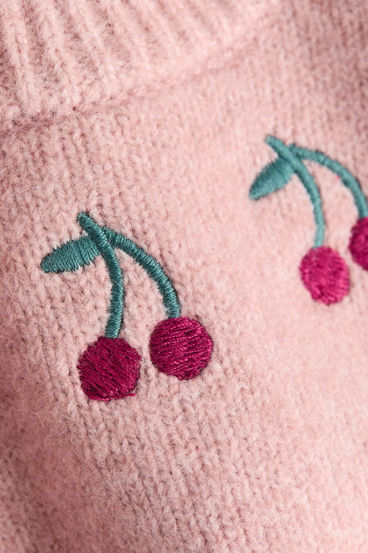 Детские комплекты H&M 2-Piece Embroidered-Detail Knit Set, цвет: Светлый пыльный розовый — фото 6