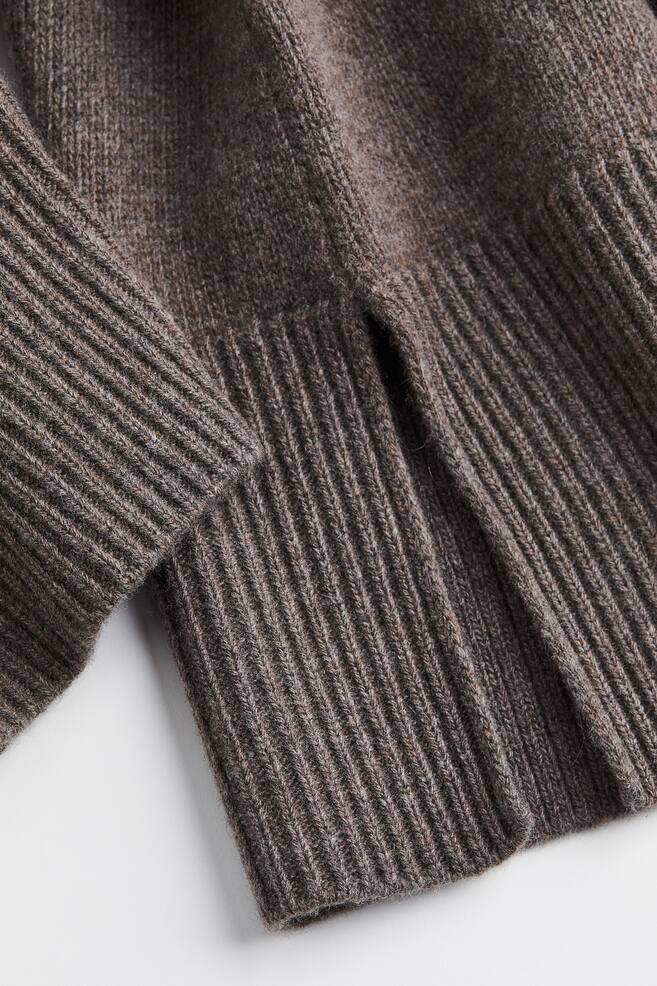 Oversized polo-neck wool-blend jumper - Dark greige/Light grey/Light beige - 7