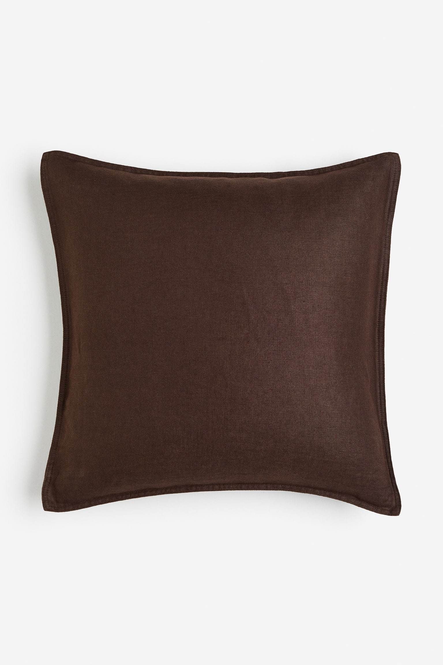 Washed linen cushion cover - Dark chocolate brown/Dark khaki green/Beige/Linen beige/Light blue/Greige/Dark red/Light brown/Greige/Apricot/Light purple/Yellow/Green/Royal blue - 1