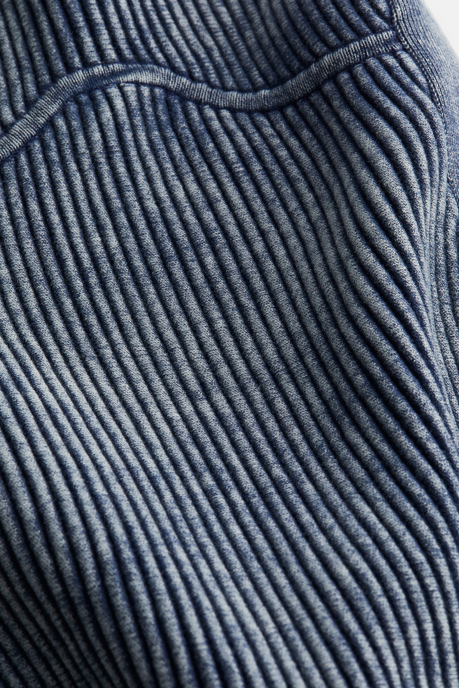 Женское платье H&M Washed Rib-Knit, цвет: Синий меланжевый — фото 2