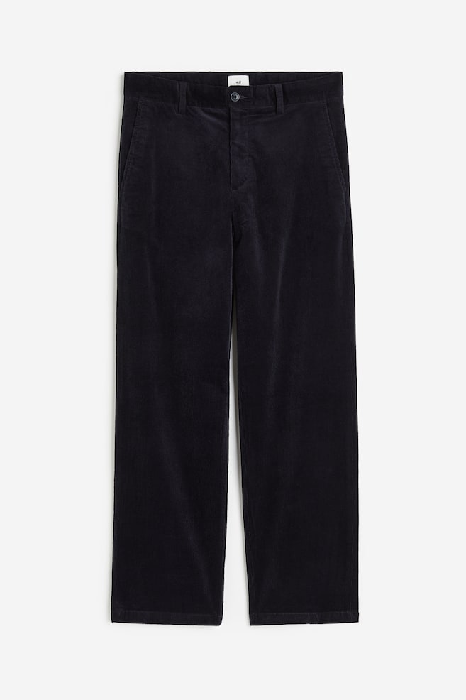 Relaxed Fit Corduroy trousers - Navy blue/Cream - 2