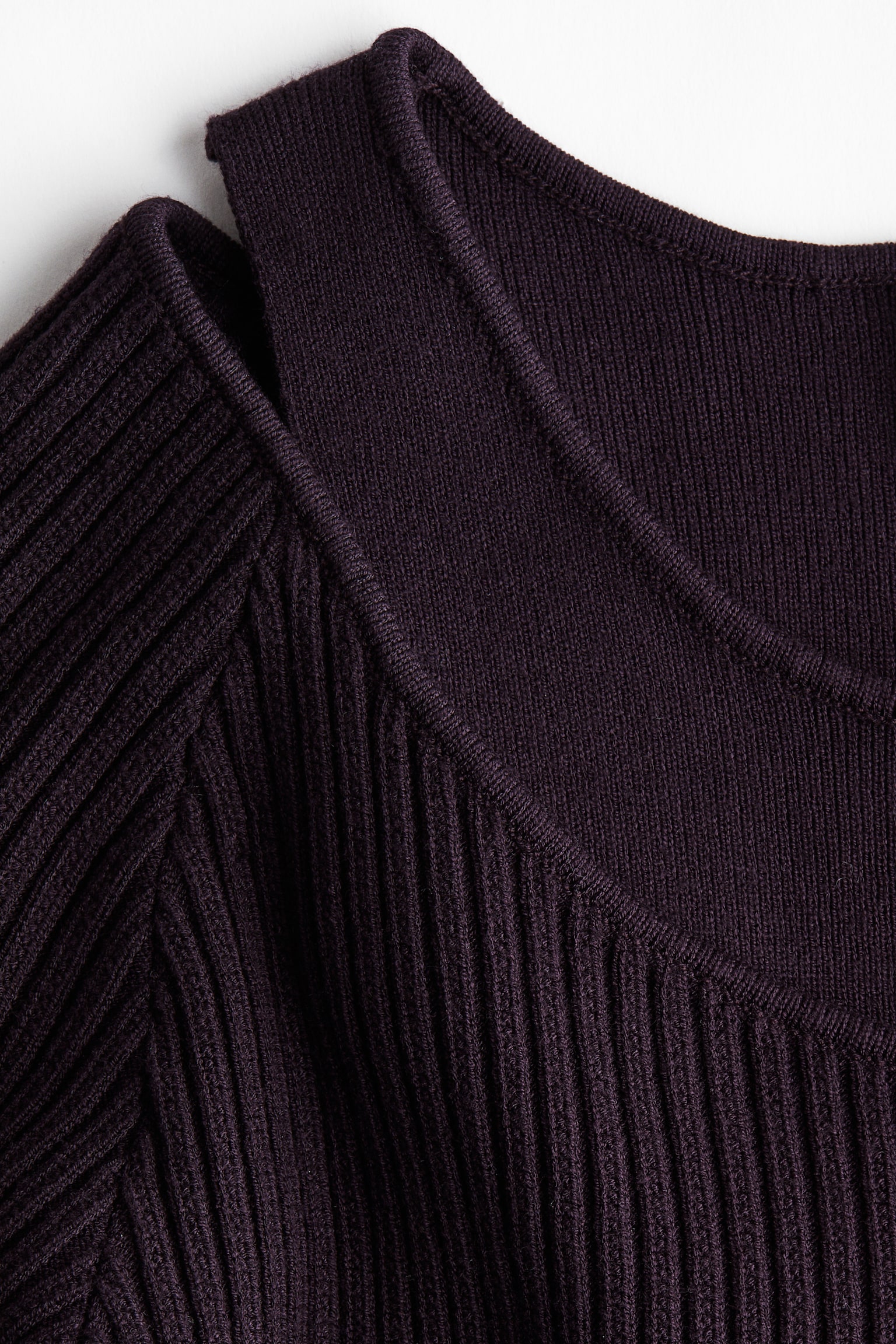 リブニットトップス - ダークプラムパープル - 4