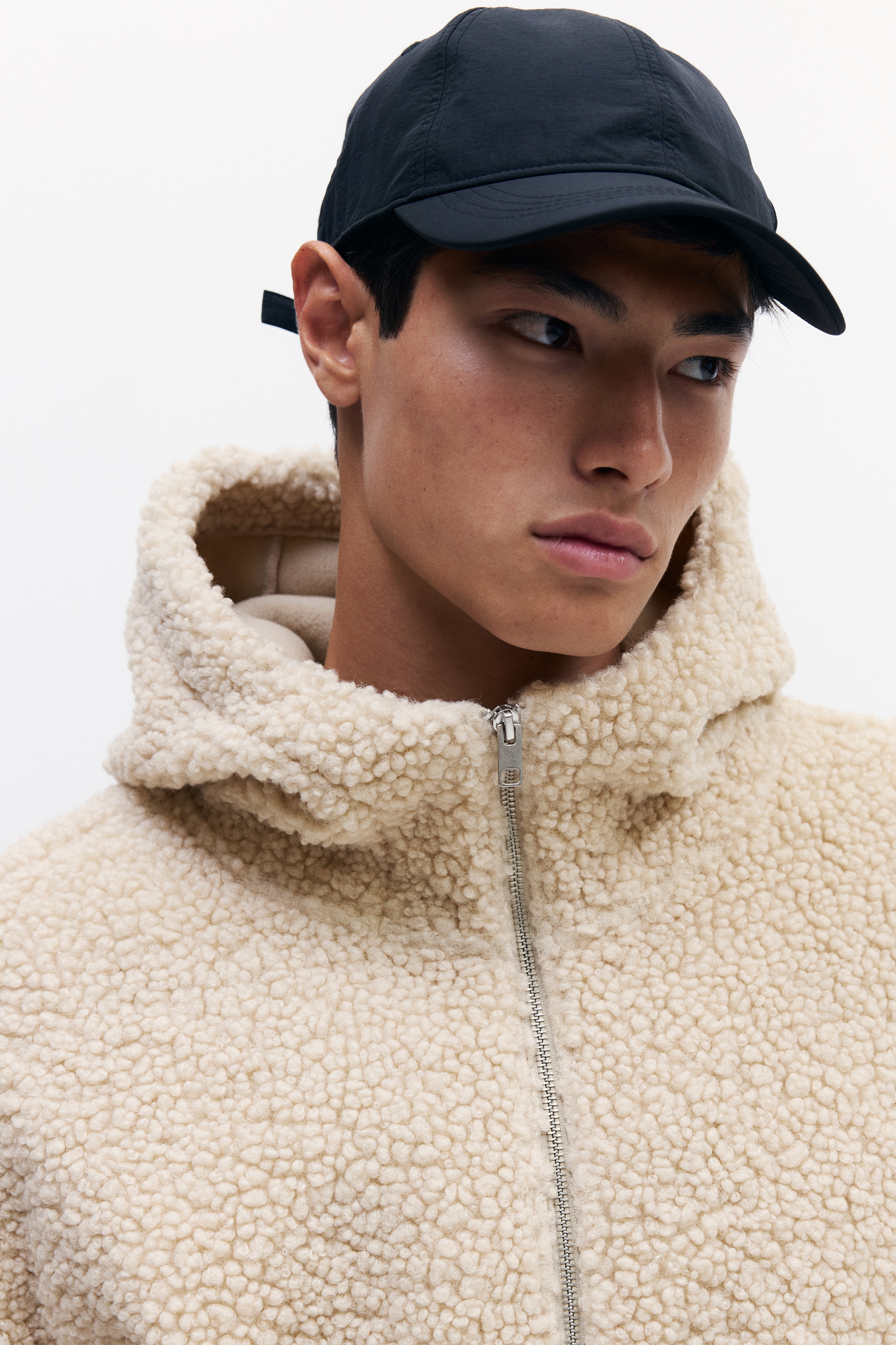 Loose Fit Teddy zip-through hoodie