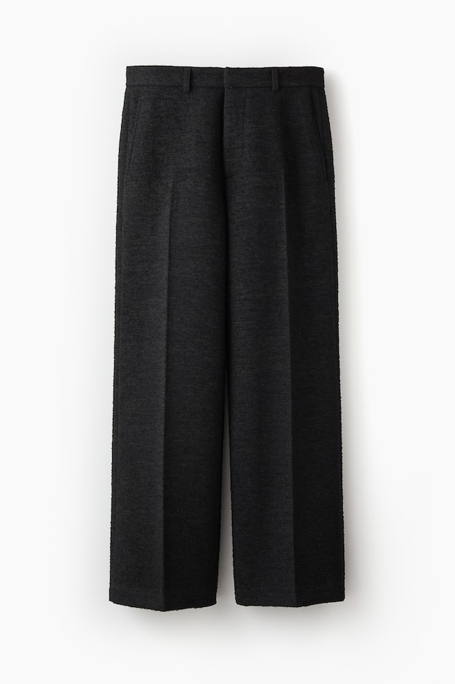 Hose aus Wollmix mit Struktur - Schwarz - 1