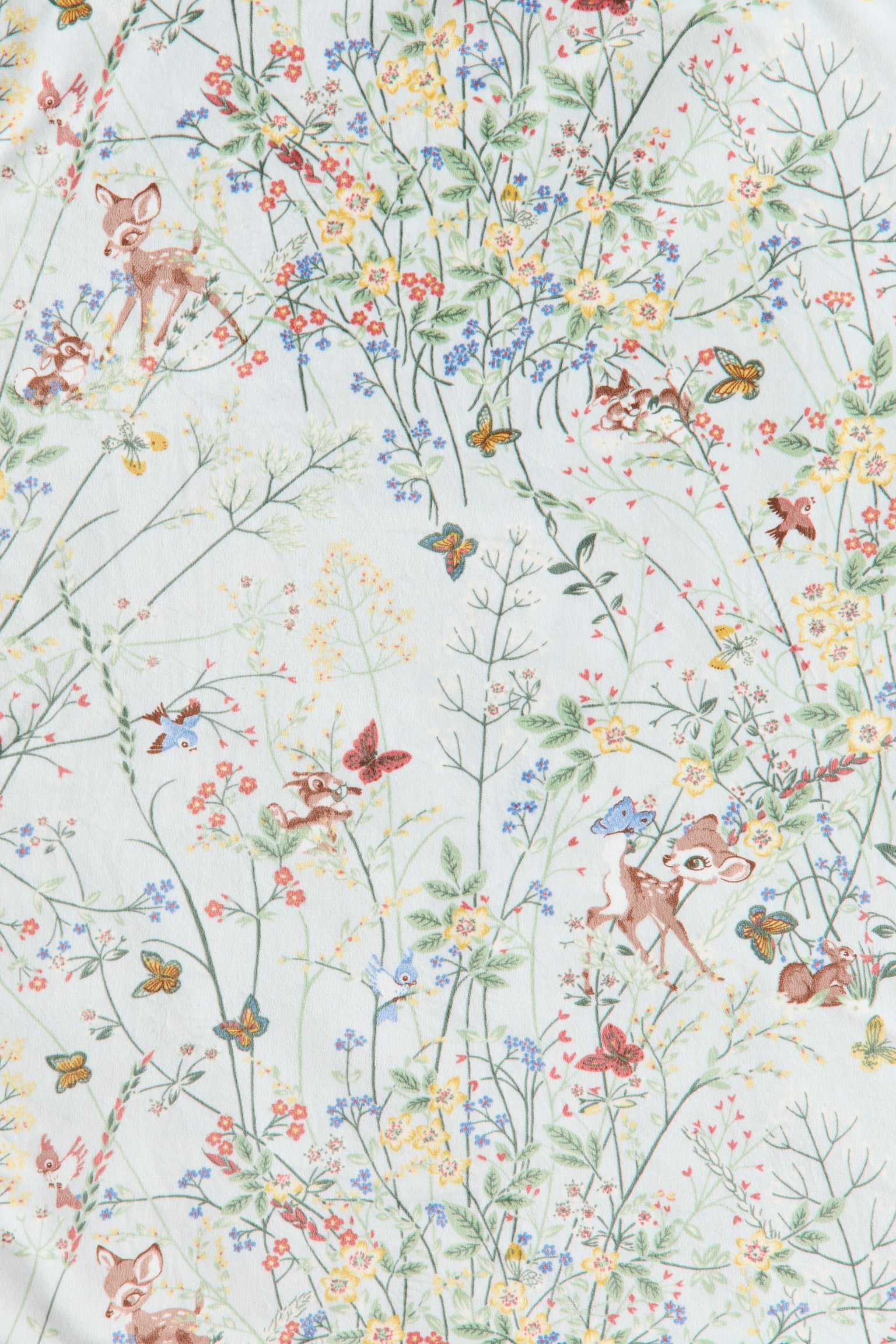 패턴 벨루어 블랭킷 - 라이트 블루/밤비 - 3