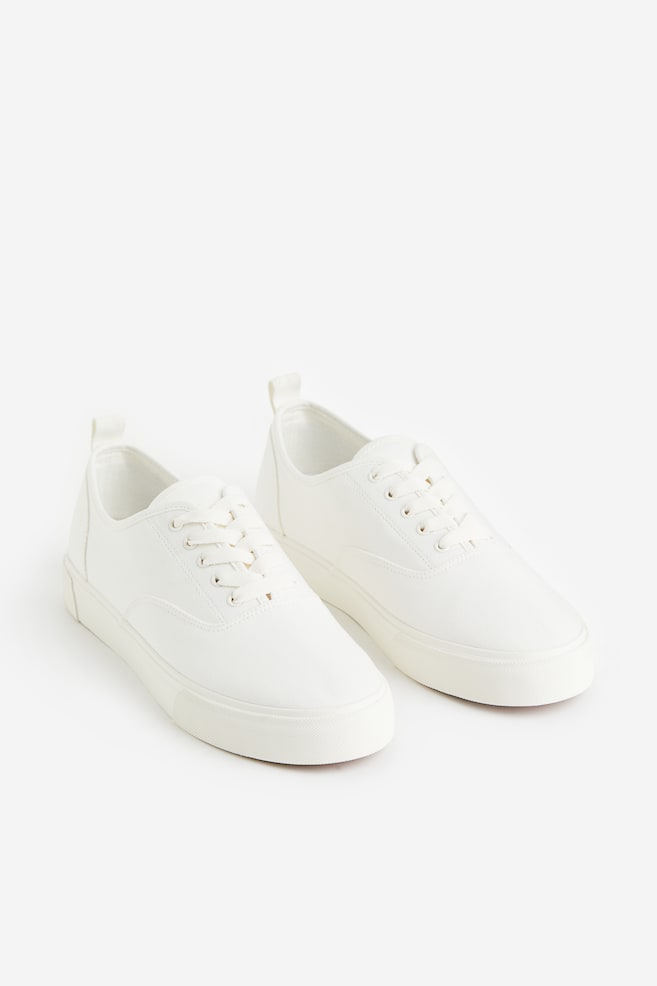 Sneakers in tela - Bianco - 4