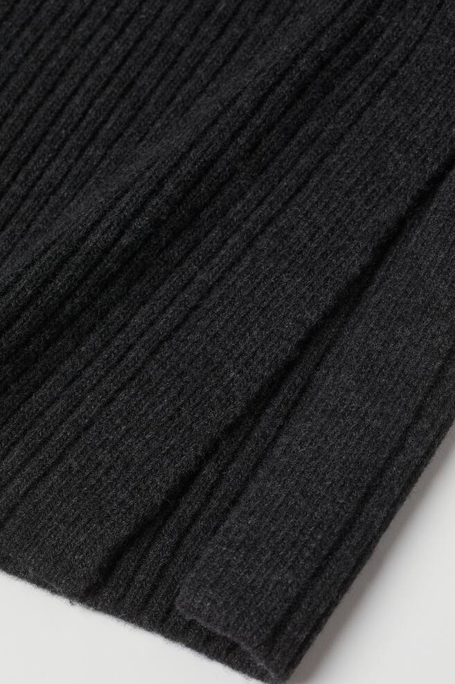 Rib-knit cashmere-blend dress - Dark grey/Light beige - 2