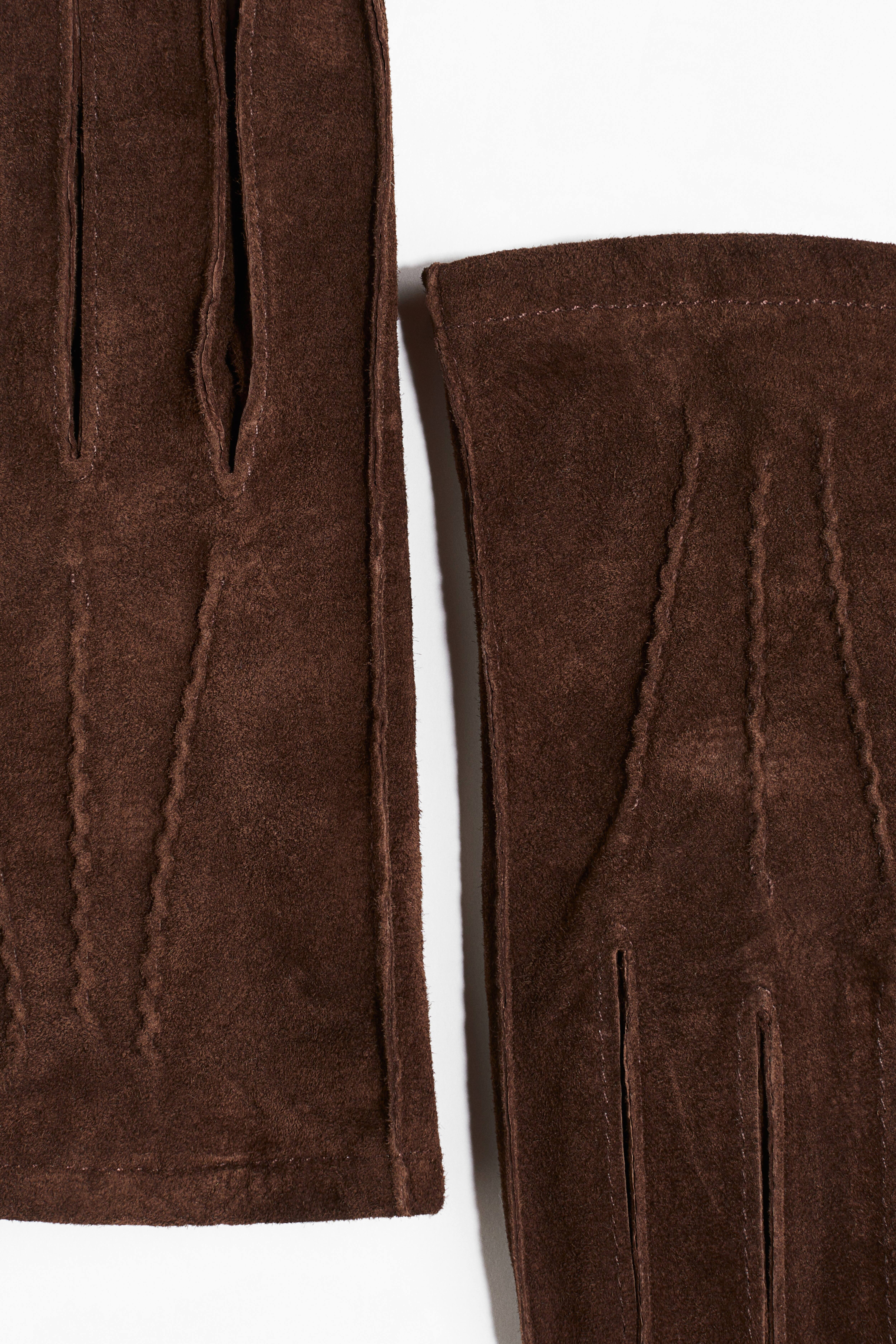 Gants en cuir velours