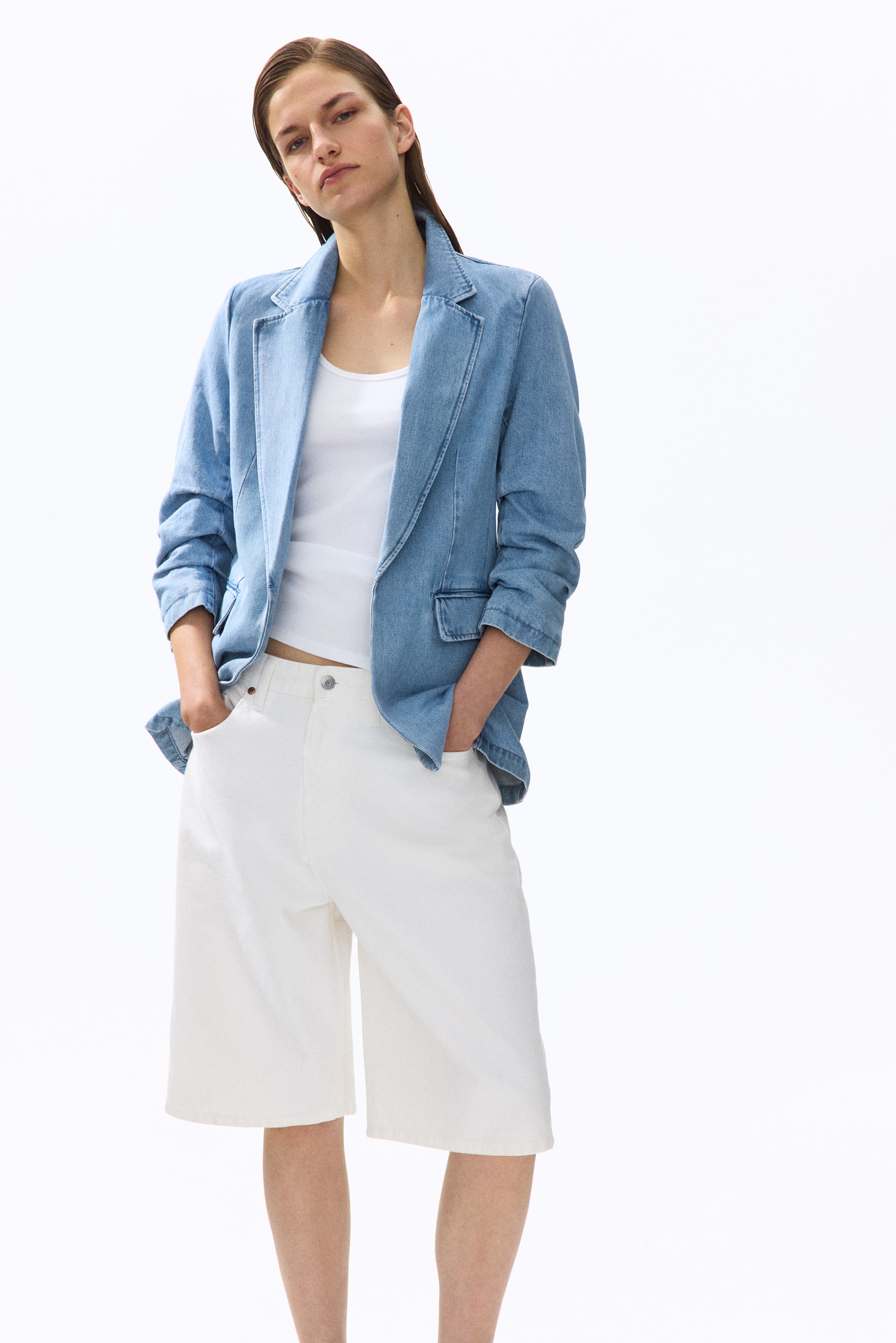 Gathered-Sleeve Denim Jacket from H&M - $59.99