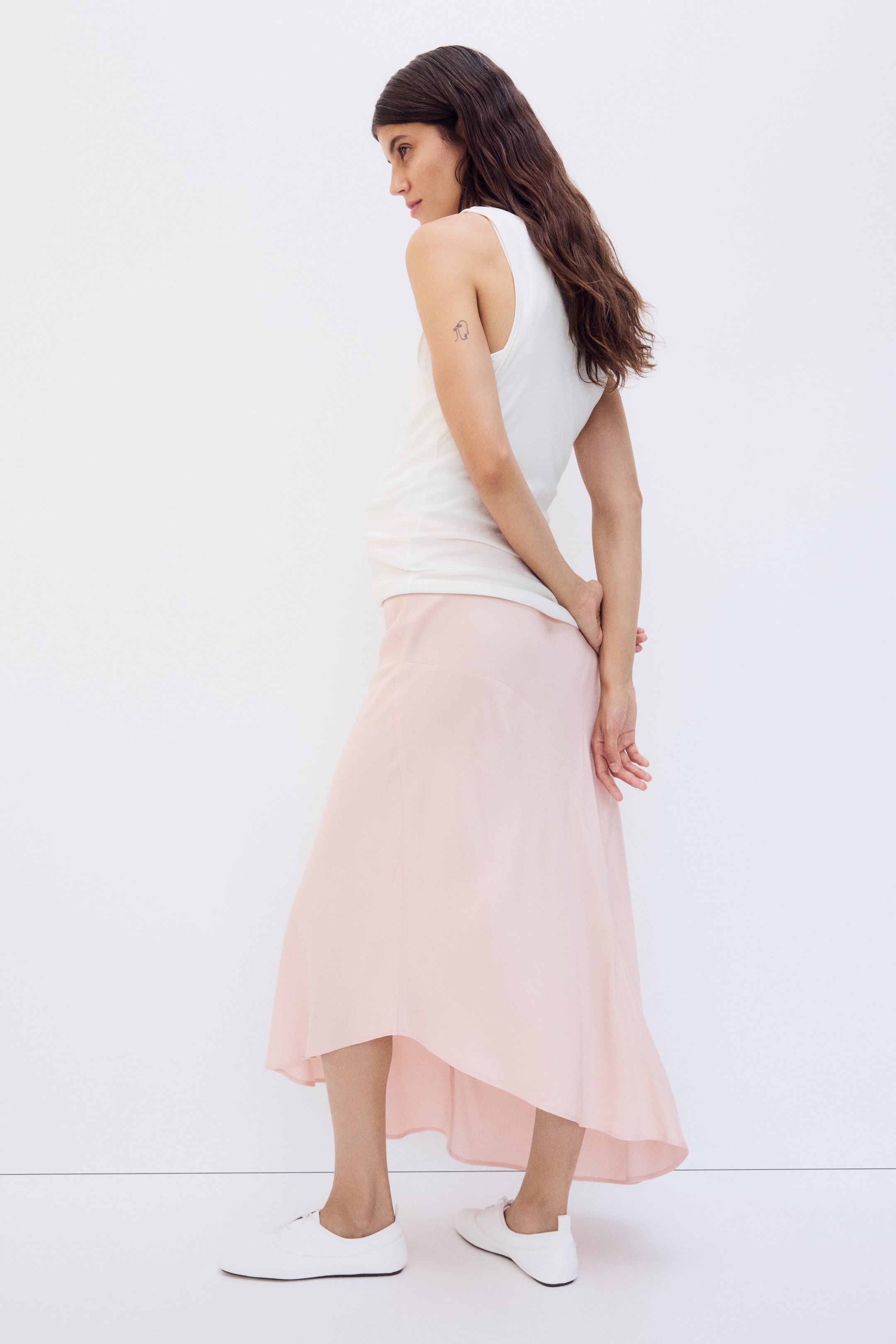 MAMA Asymmetric Satin Skirt