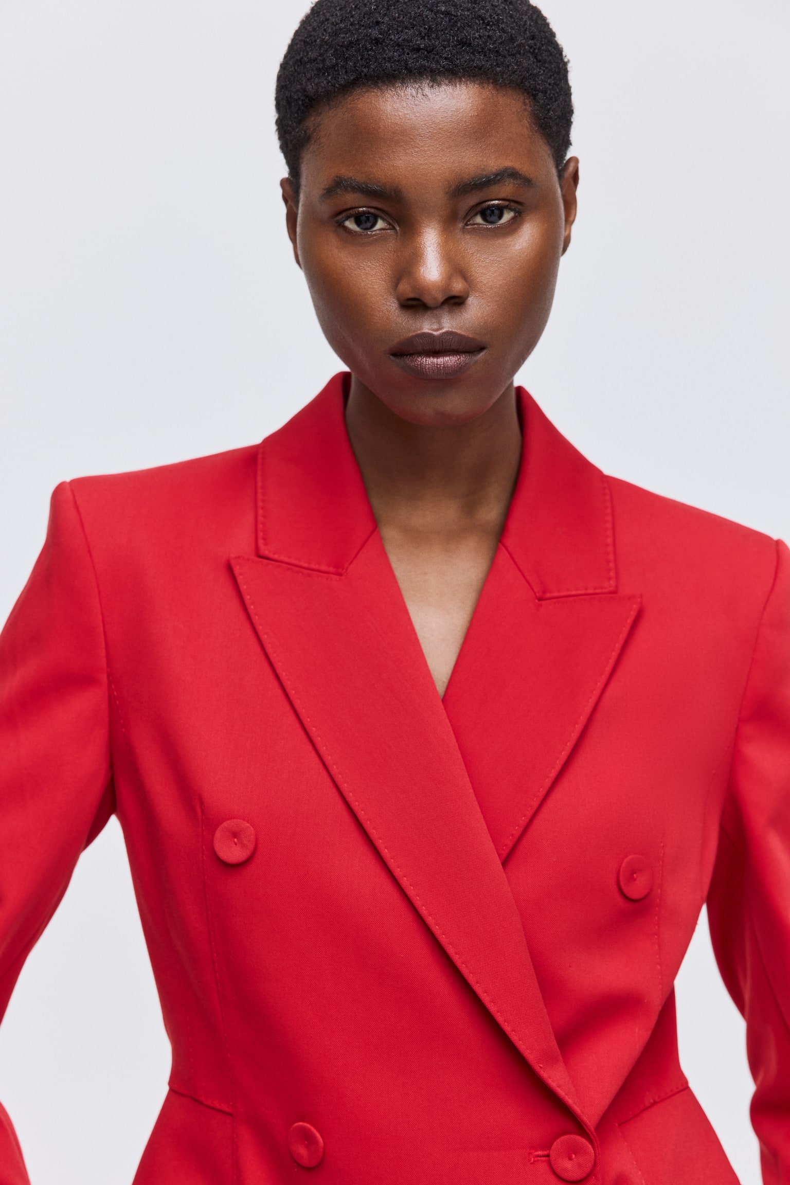 Double-breasted blazer dress - Red - 3