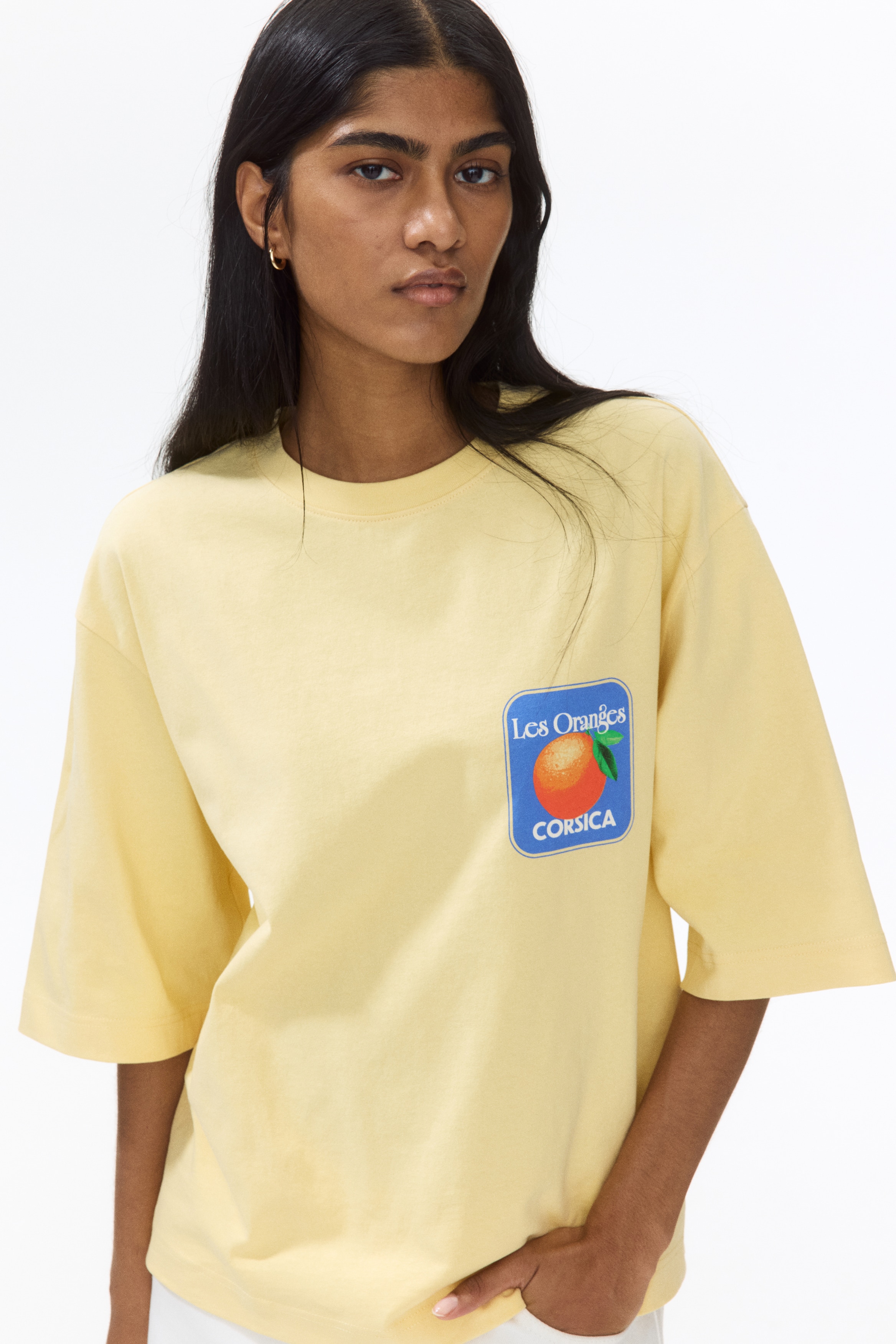 Oversized cotton T-shirt - Yellow/Oranges/Blue/Oranges/Dark blue/Bellavista/Red