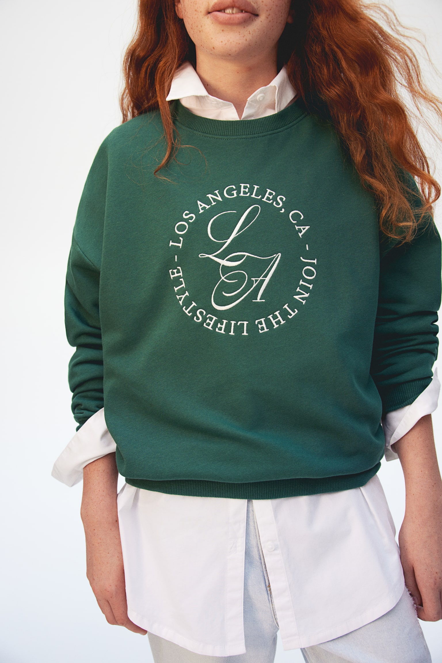 Motif-detail sweatshirt - Dark green/Los Angeles/White/NYC/Light grey/Bow/Dark grey/Disco ball/Dark grey/Boston - 3