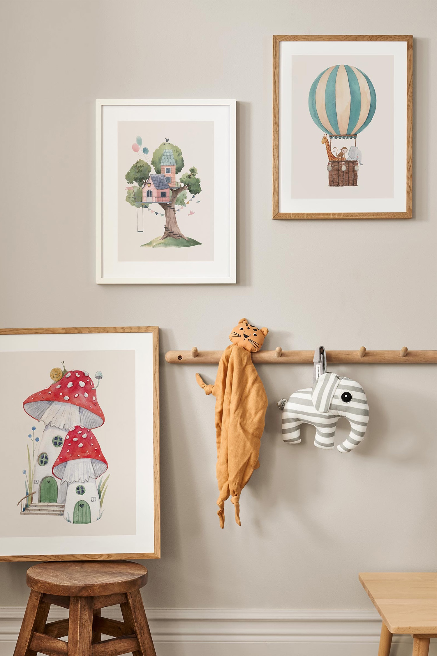 My Tree House Plakat - Pink/grøn/beige