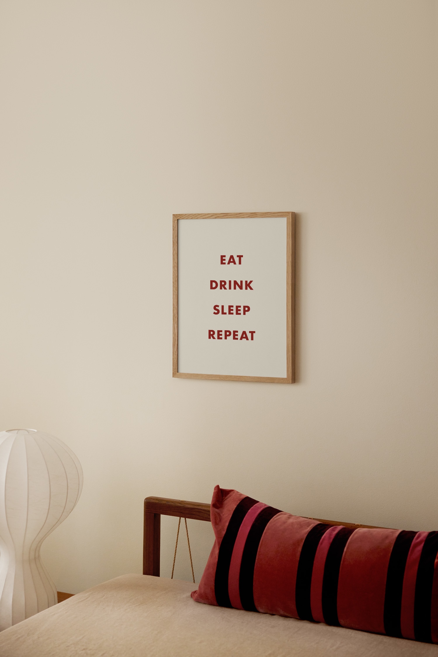 Julposter - Eat Drink Sleep Repeat/Christmas Celebration/Merry Kissmas/Red Fruits On A Table