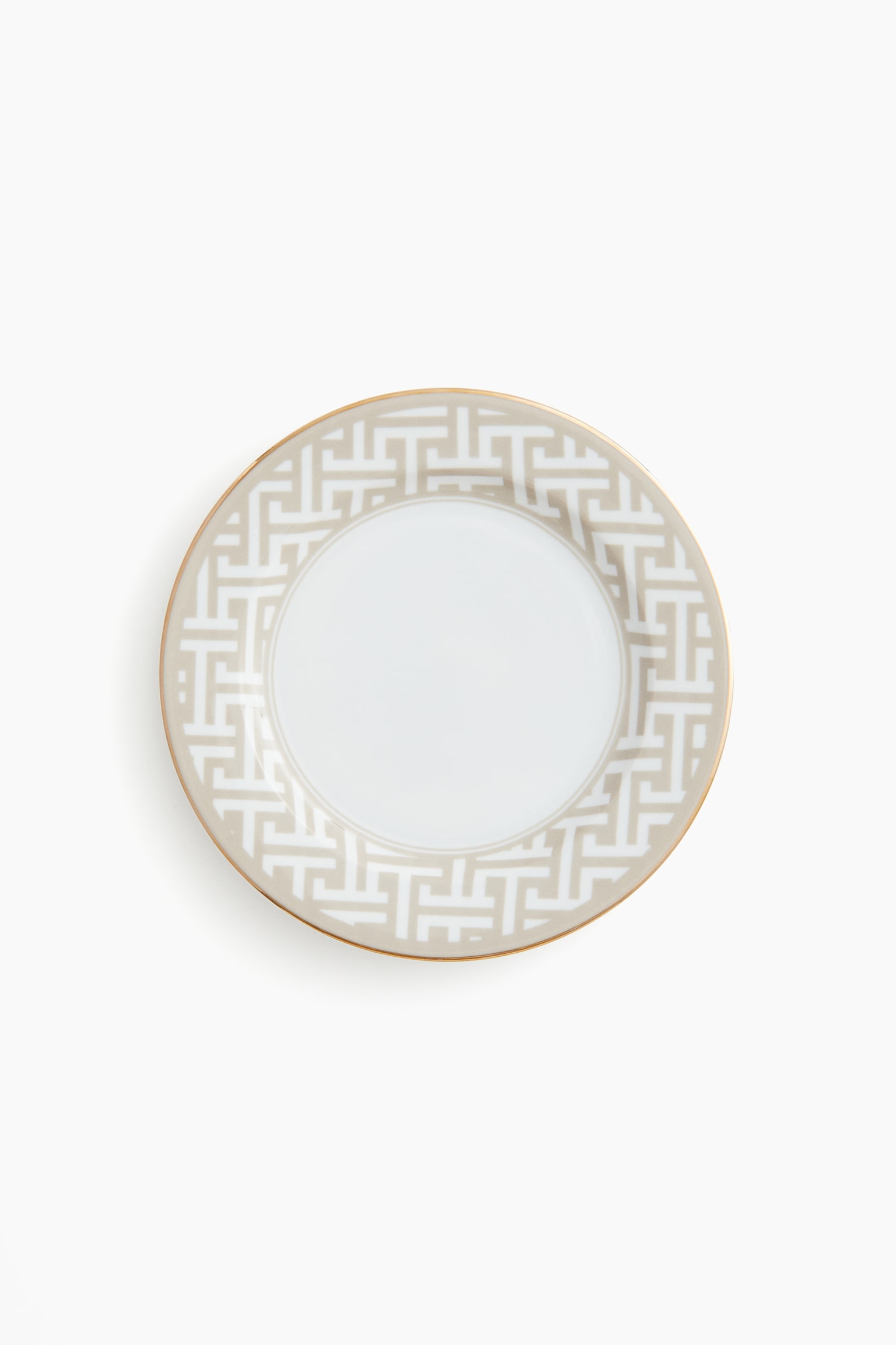 Small porcelain plate - Light beige/Patterned/Black/Patterned/White - 1