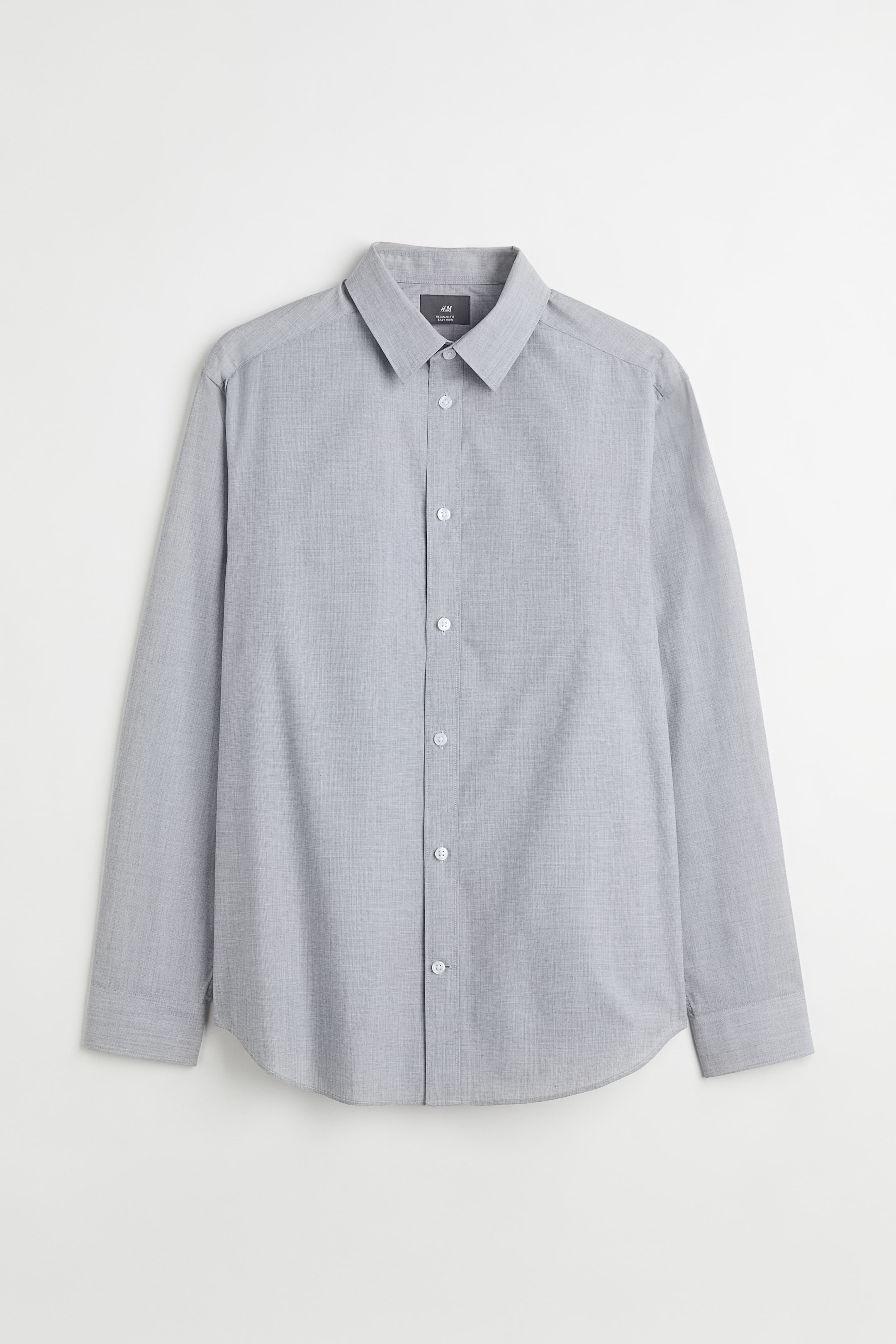 View larger image: Regular Fit Easy-iron shirt - Light grey - Men | H&M 1