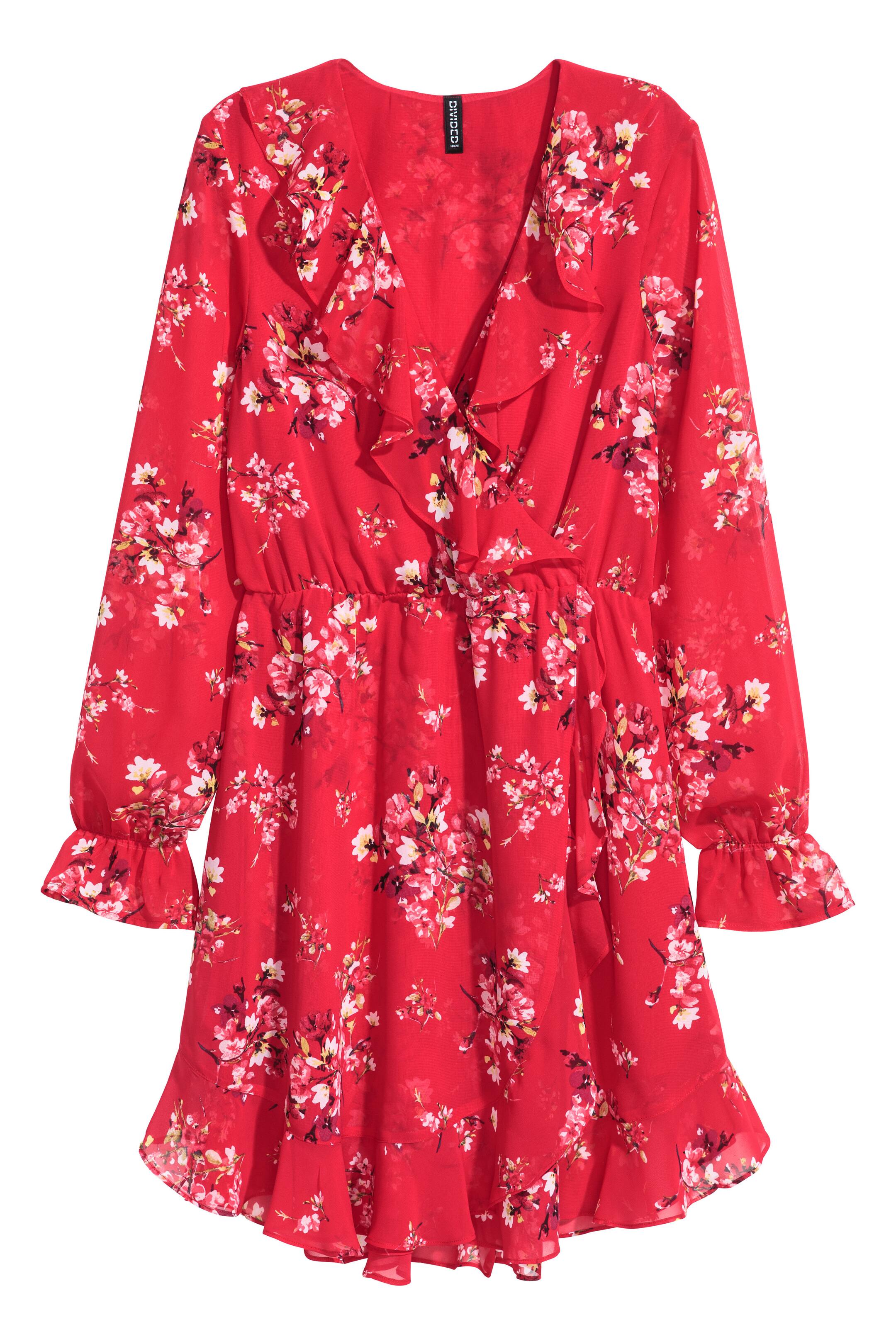 View larger image: Wrap dress - Red/Floral - Ladies | H&M GB 1