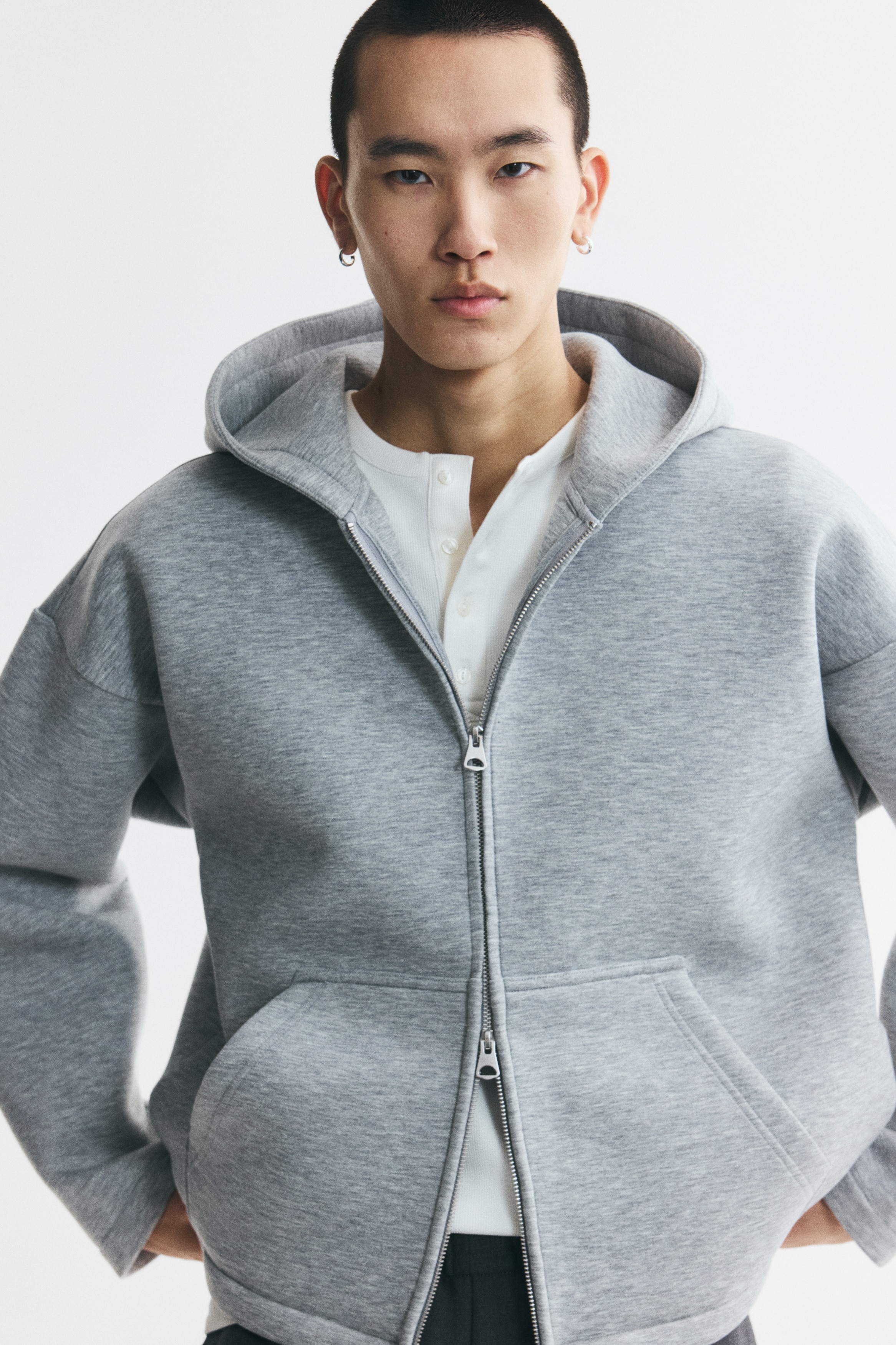 Oversized Scuba Hooded JacketModel