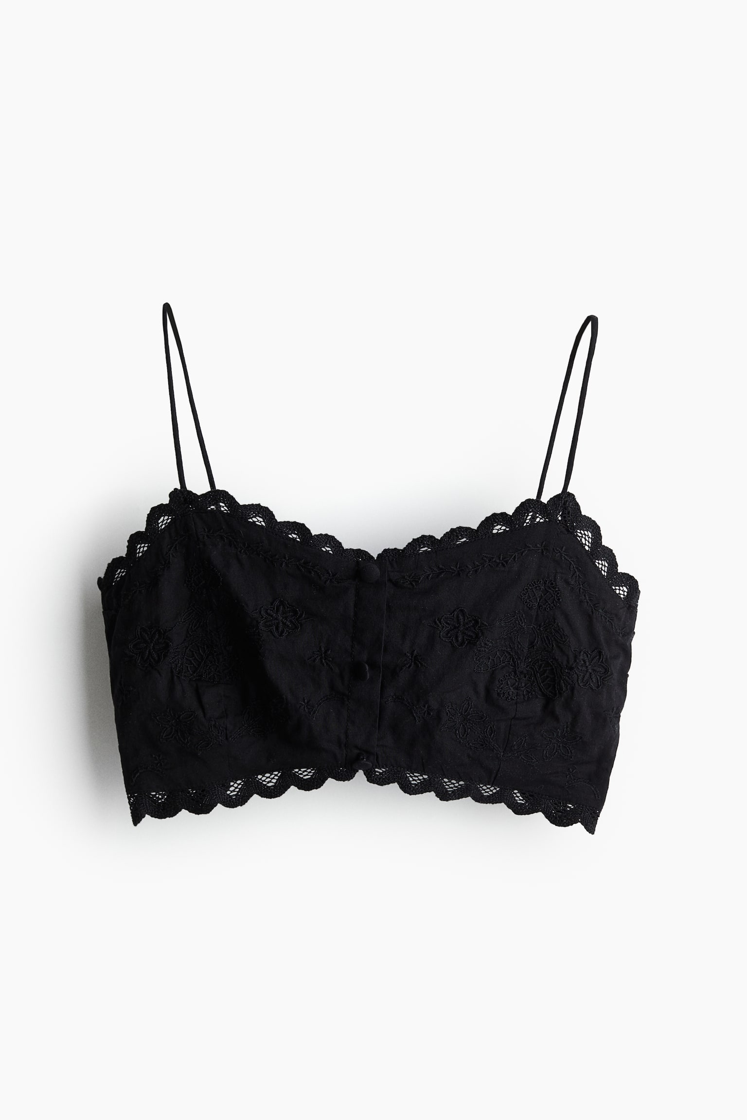 Top bralette brodé - Noir - 2