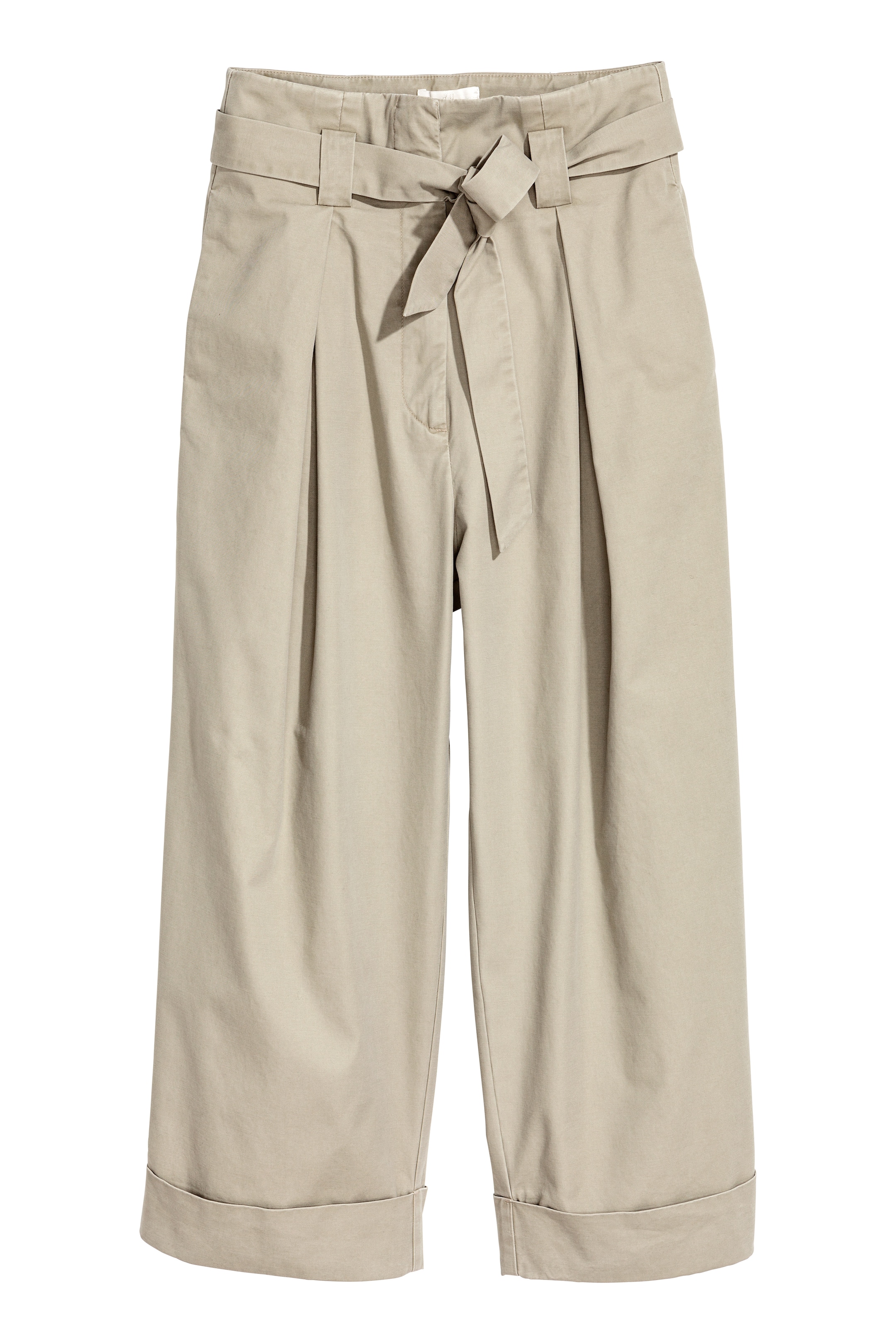 View larger image: Wide twill trousers - Light beige - Ladies | H&M GB 1