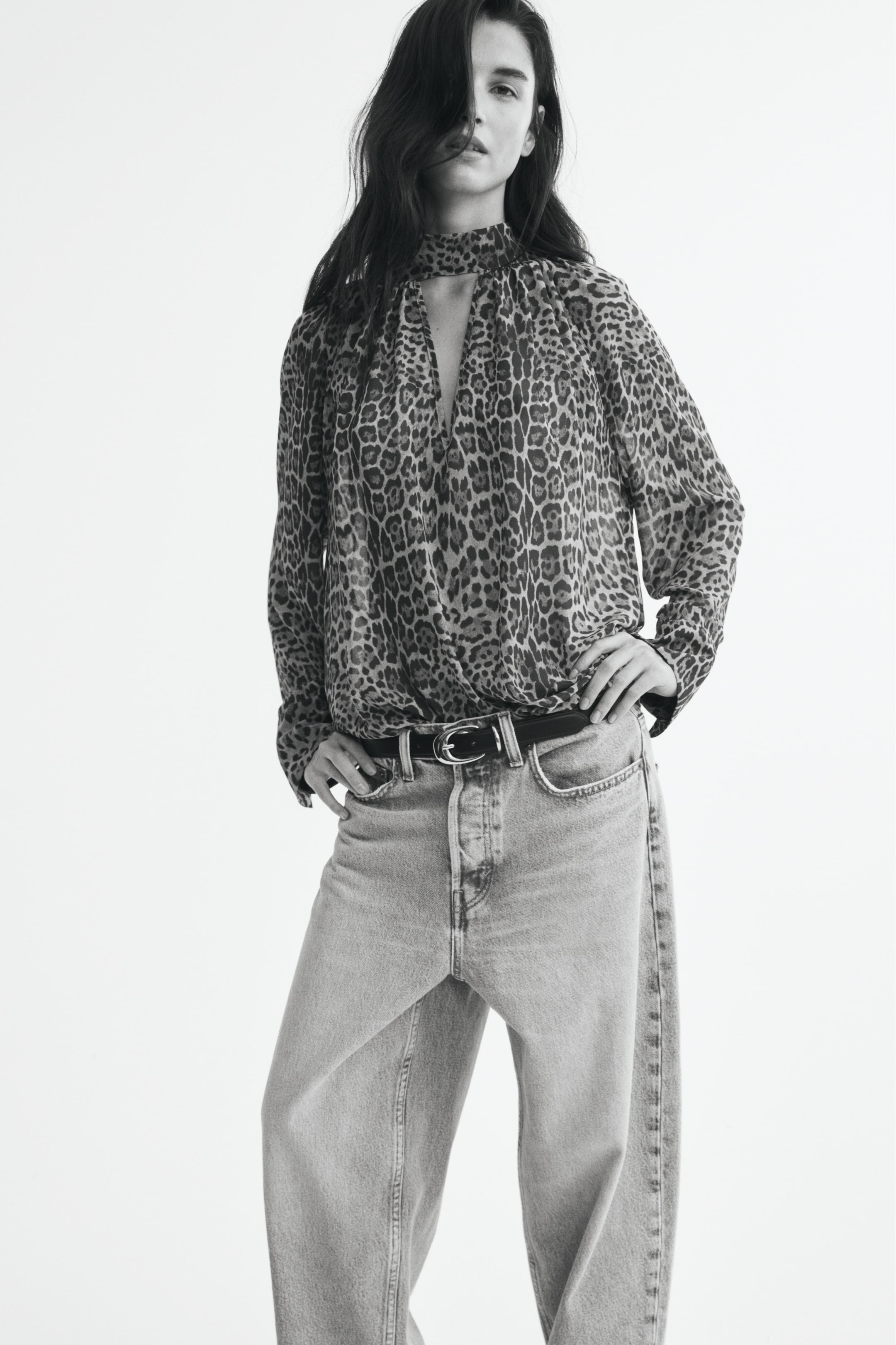 Blouse with Scarf Collar