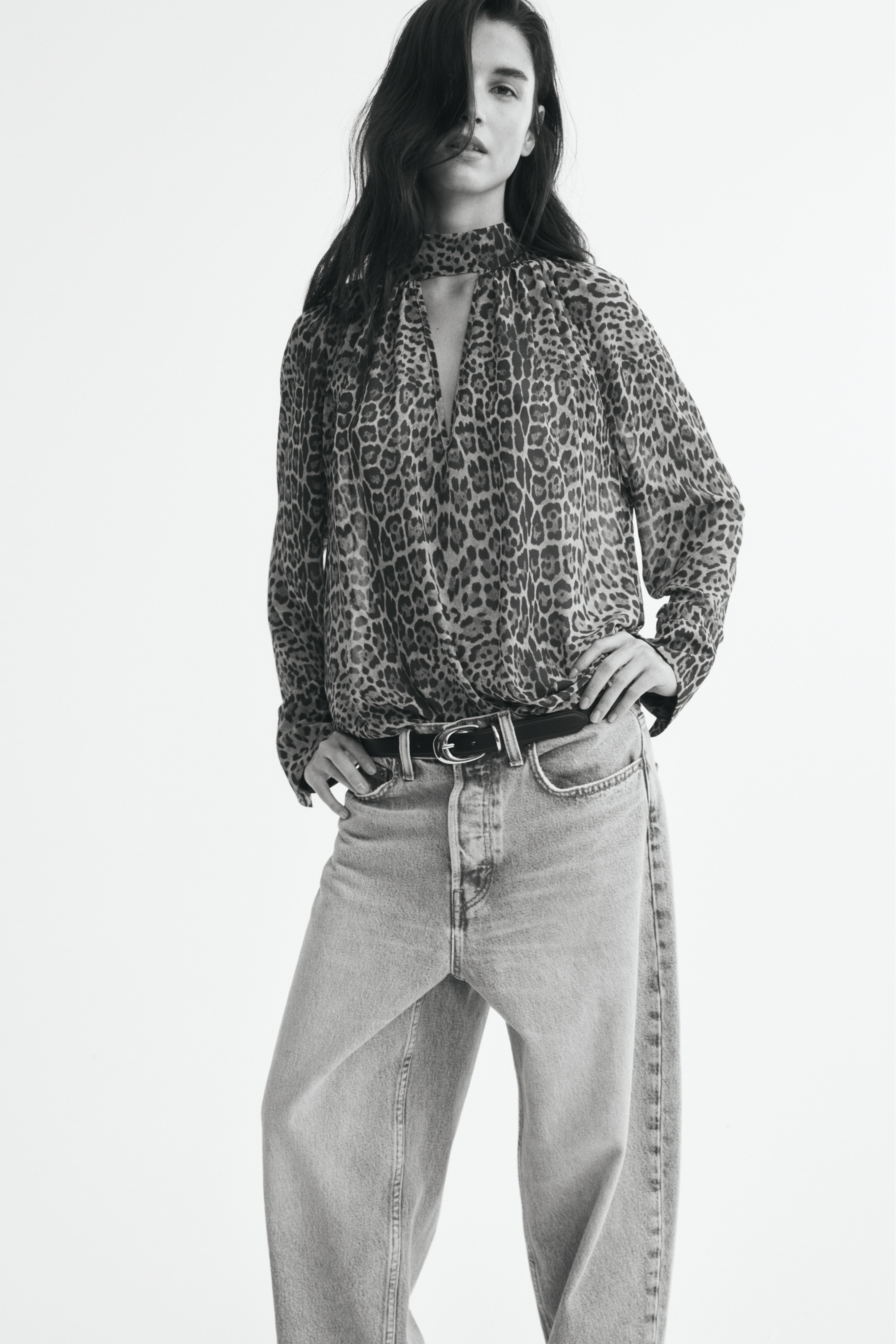 Blouse with Scarf Collar