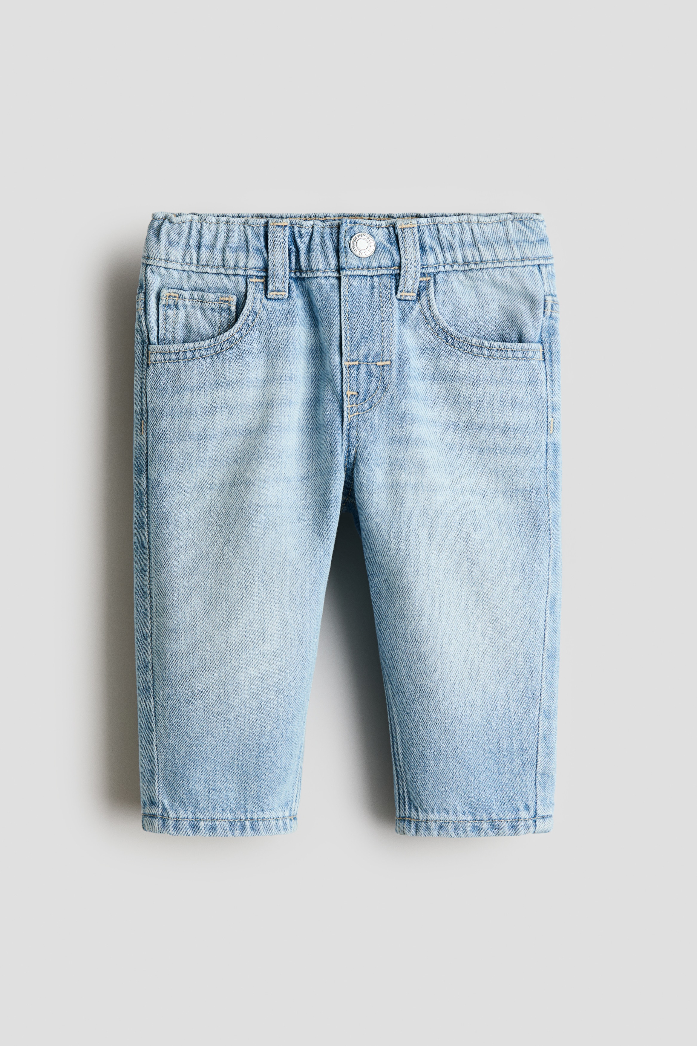 Katoenen jeans - Denimblauw/Lichtbeige/Denimblauw