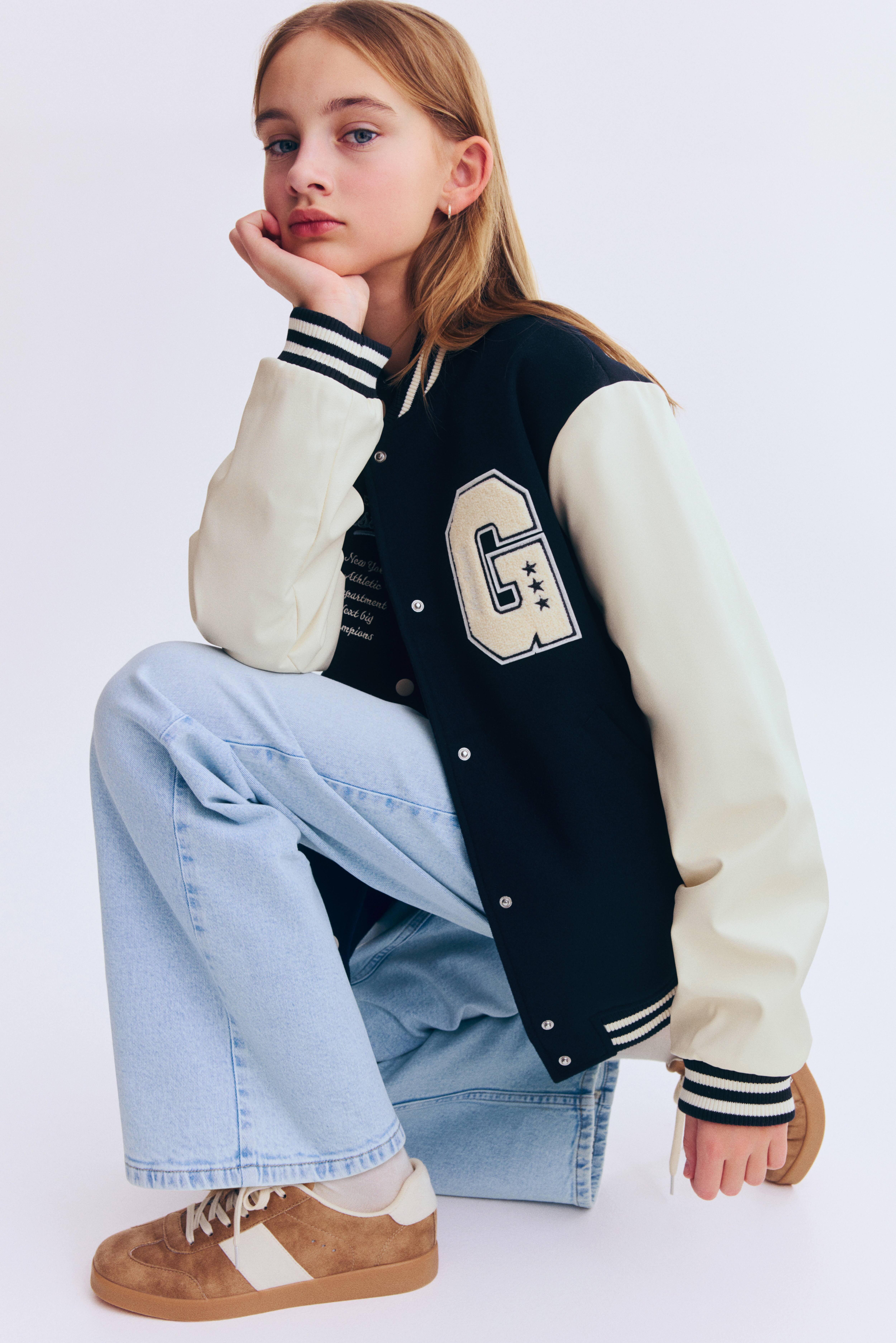 Appliquéd Baseball Jacket