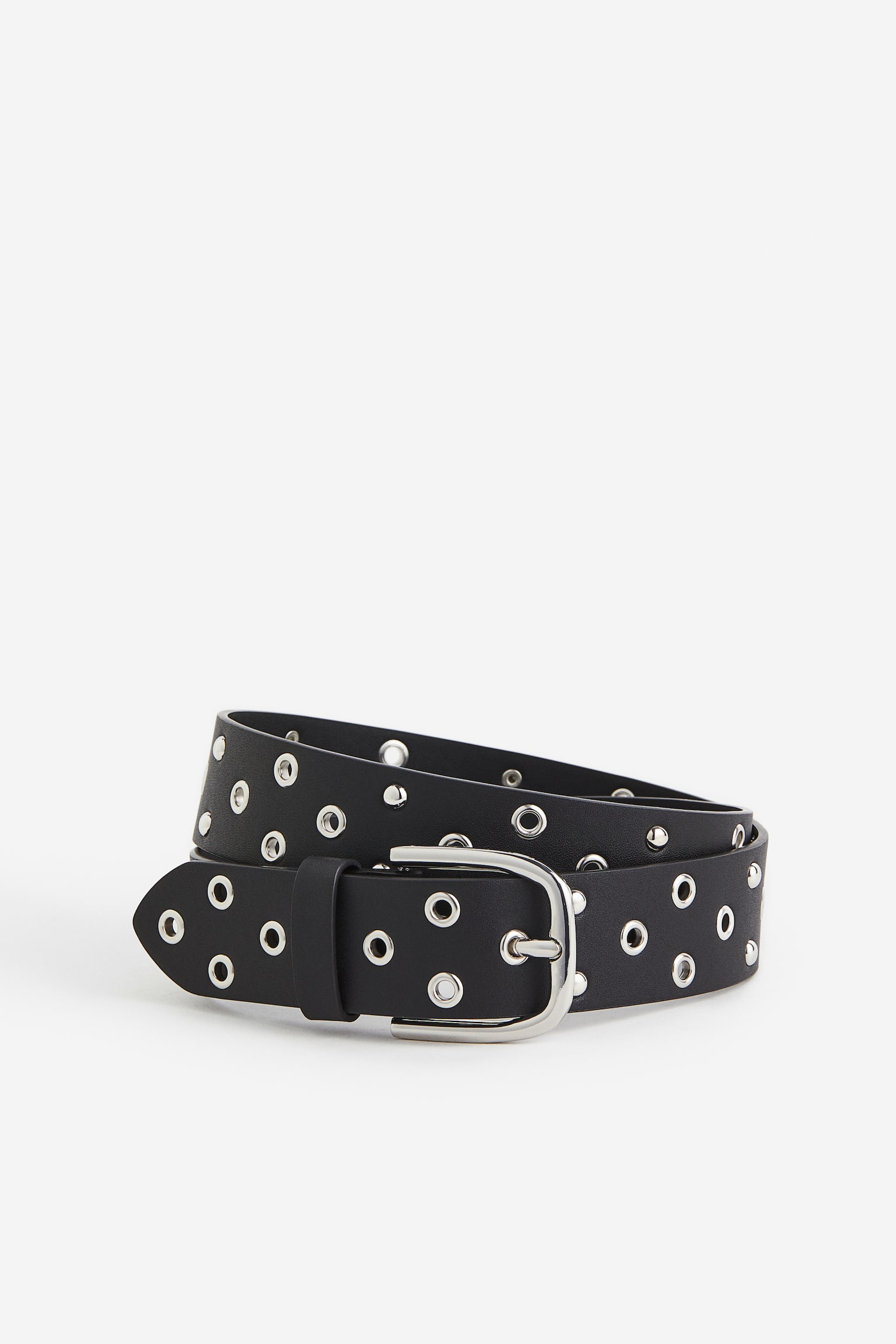 Eyelet Detail Belt - Black - 1