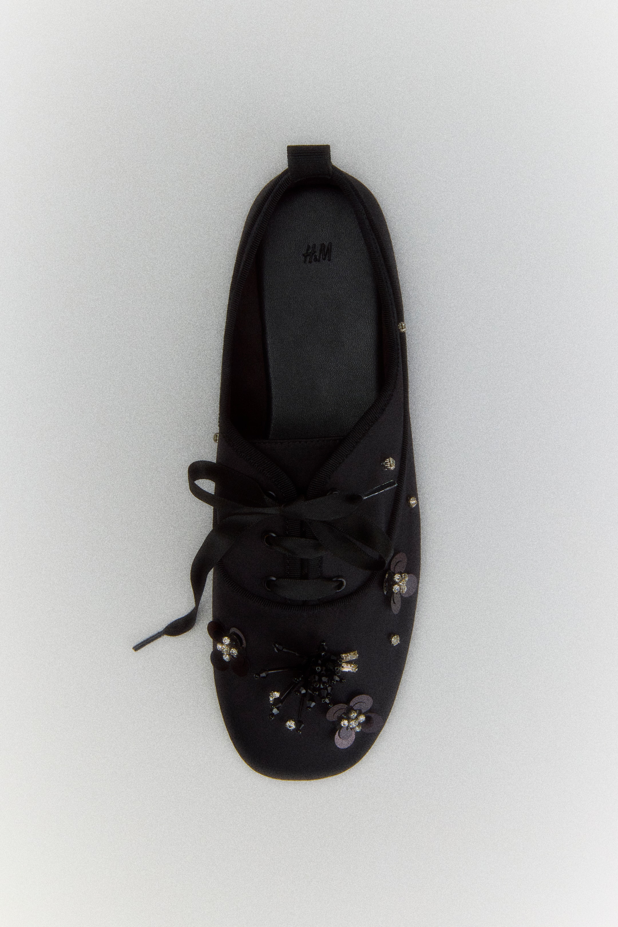View larger image: Embellished lace-up ballet flats - Black - Ladies | H&M 1