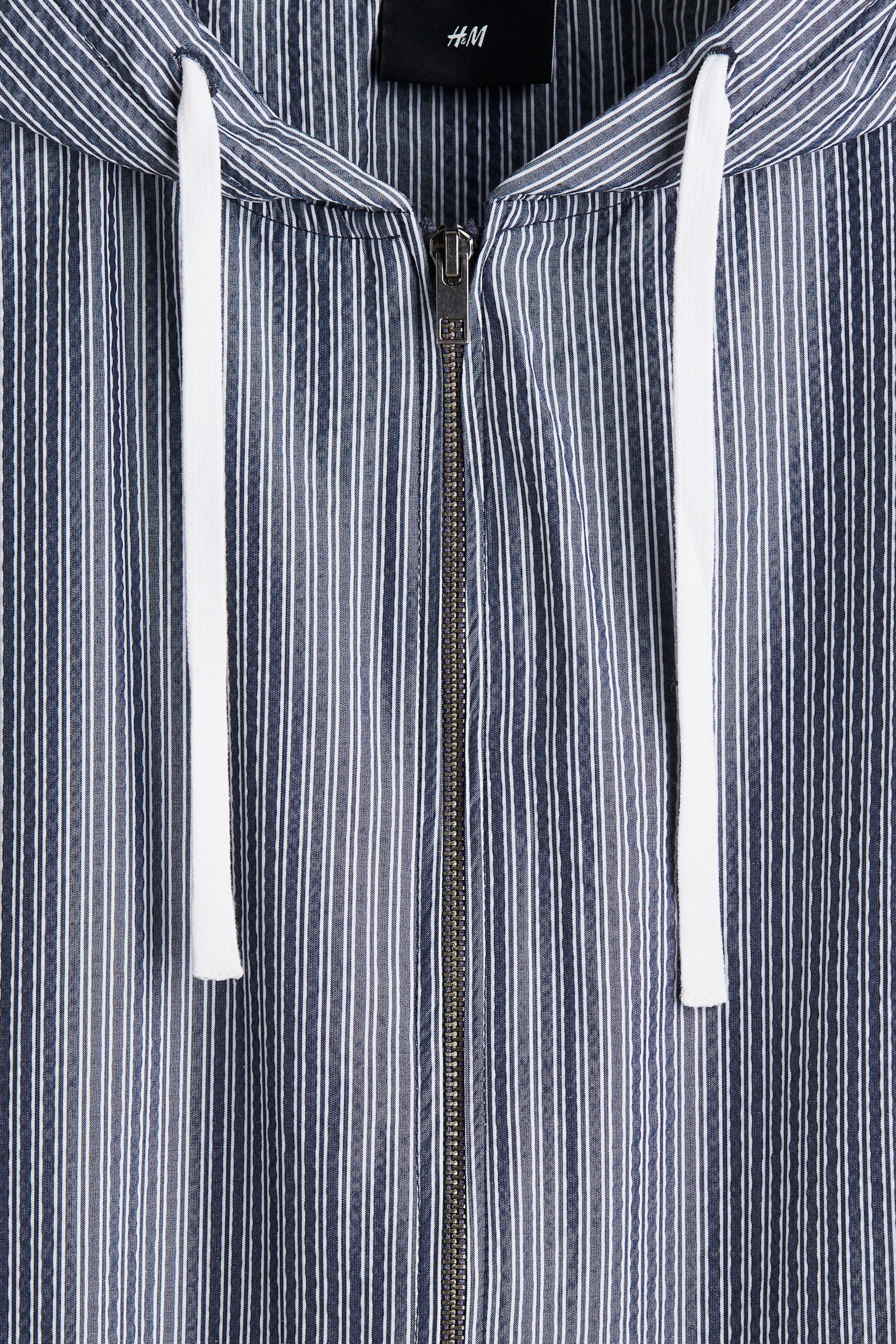 Áo khoác kéo khoá Loose Fit - Màu xanh dương đậm/Kẻ/Màu xanh dương nhạt/Kẻ - 7