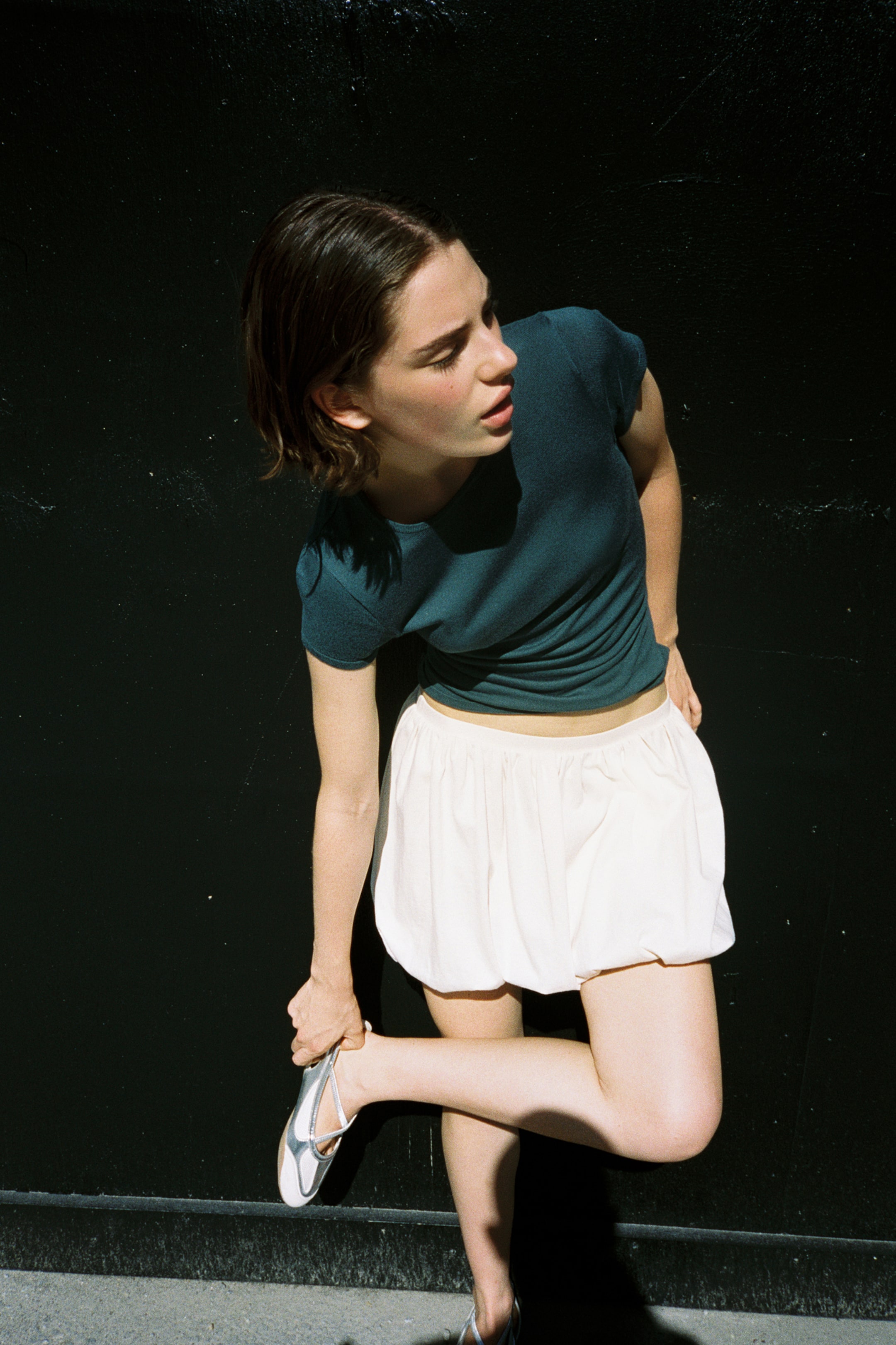 Voir une image plus grande: Haut à mancherons en fin tricot - Turquoise foncé - Ladies | H&M CA 1