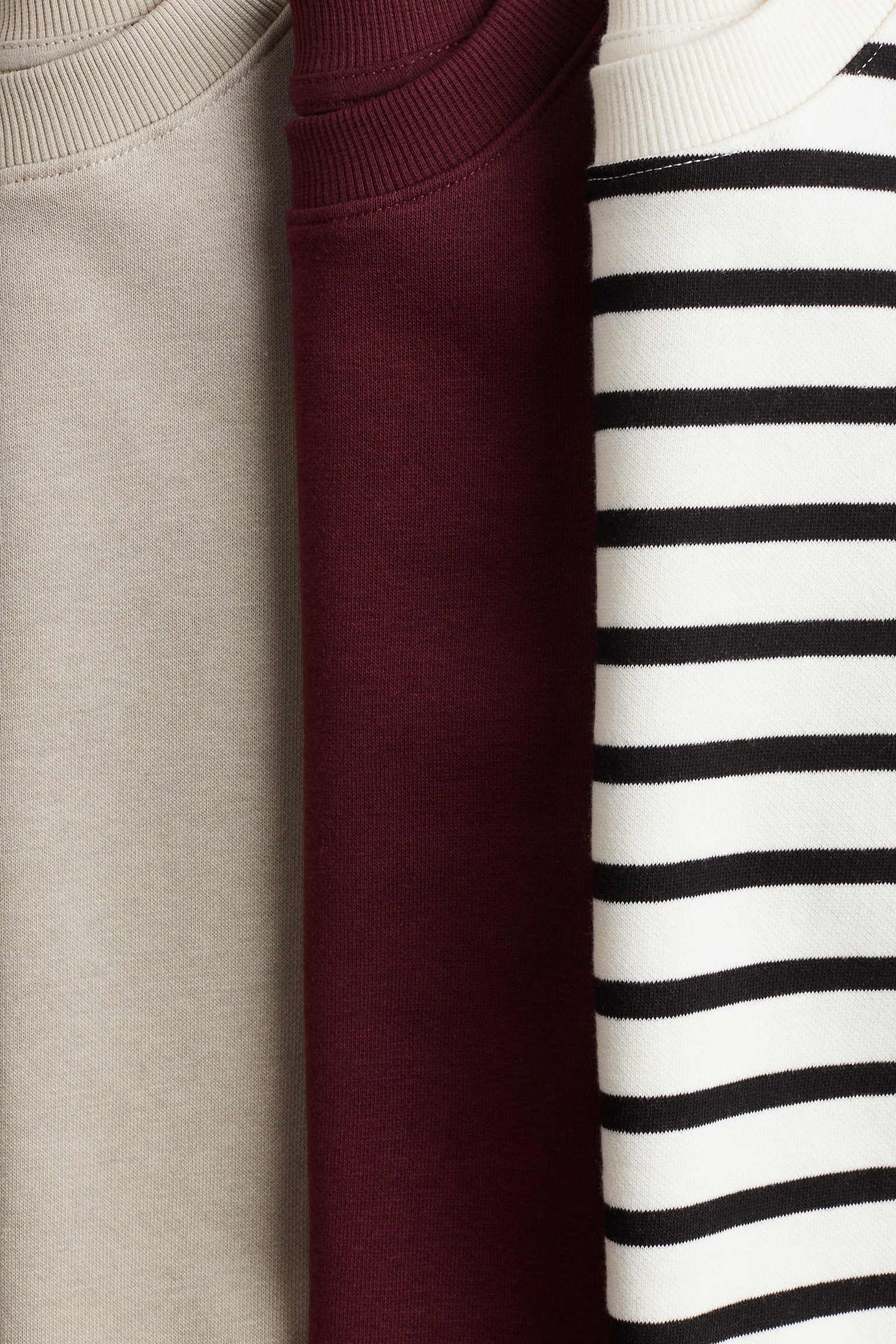 3-pack sweatshirts - Dark red/Striped/Light grey/Grey/Dark grey/Light green/Dark grey/Blue/Brown/White/Olive green/Bright blue/Grey marl/Navy blue - 2