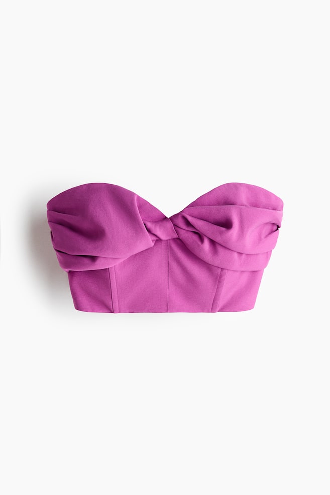 Twist-detail crop top - Bright purple - 1