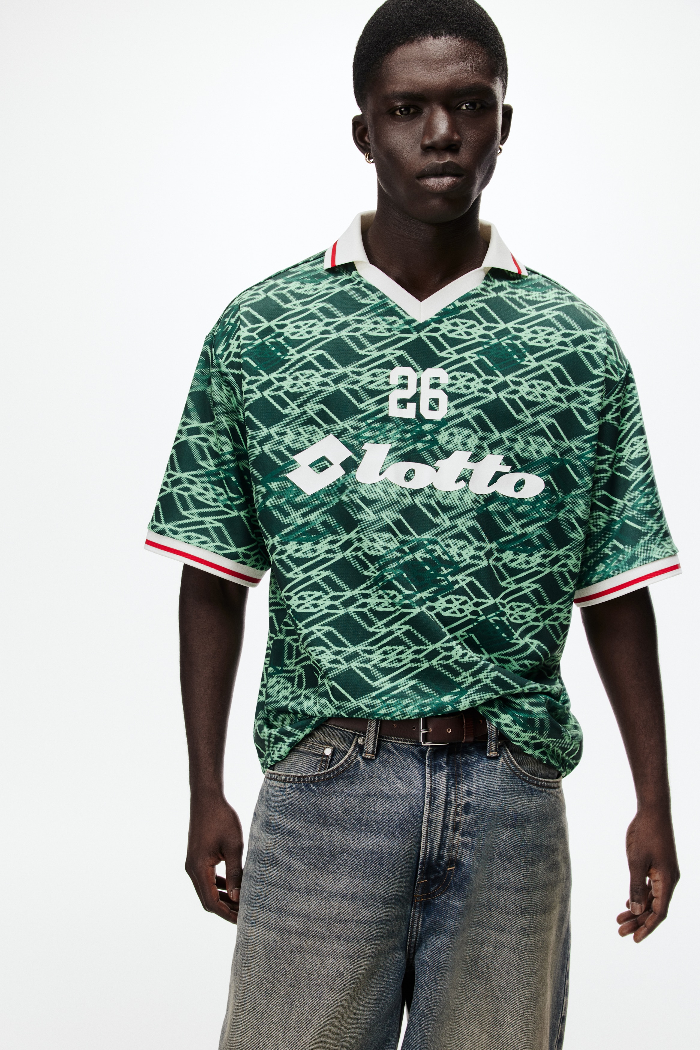Men's Green/Lotto Loose-Fit Soccer Jersey | H&M US