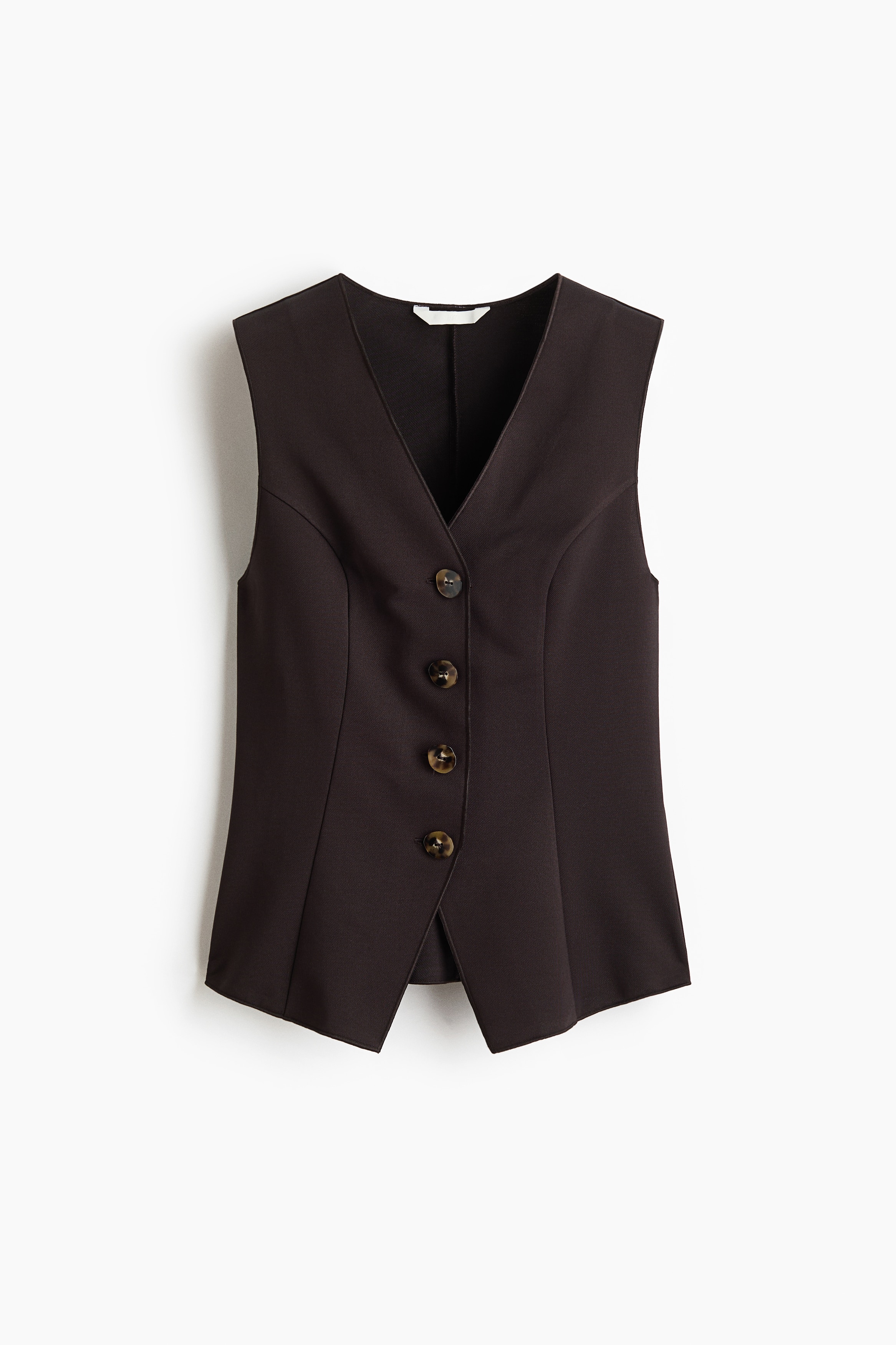 Jersey waistcoat - Dark brown/Cream