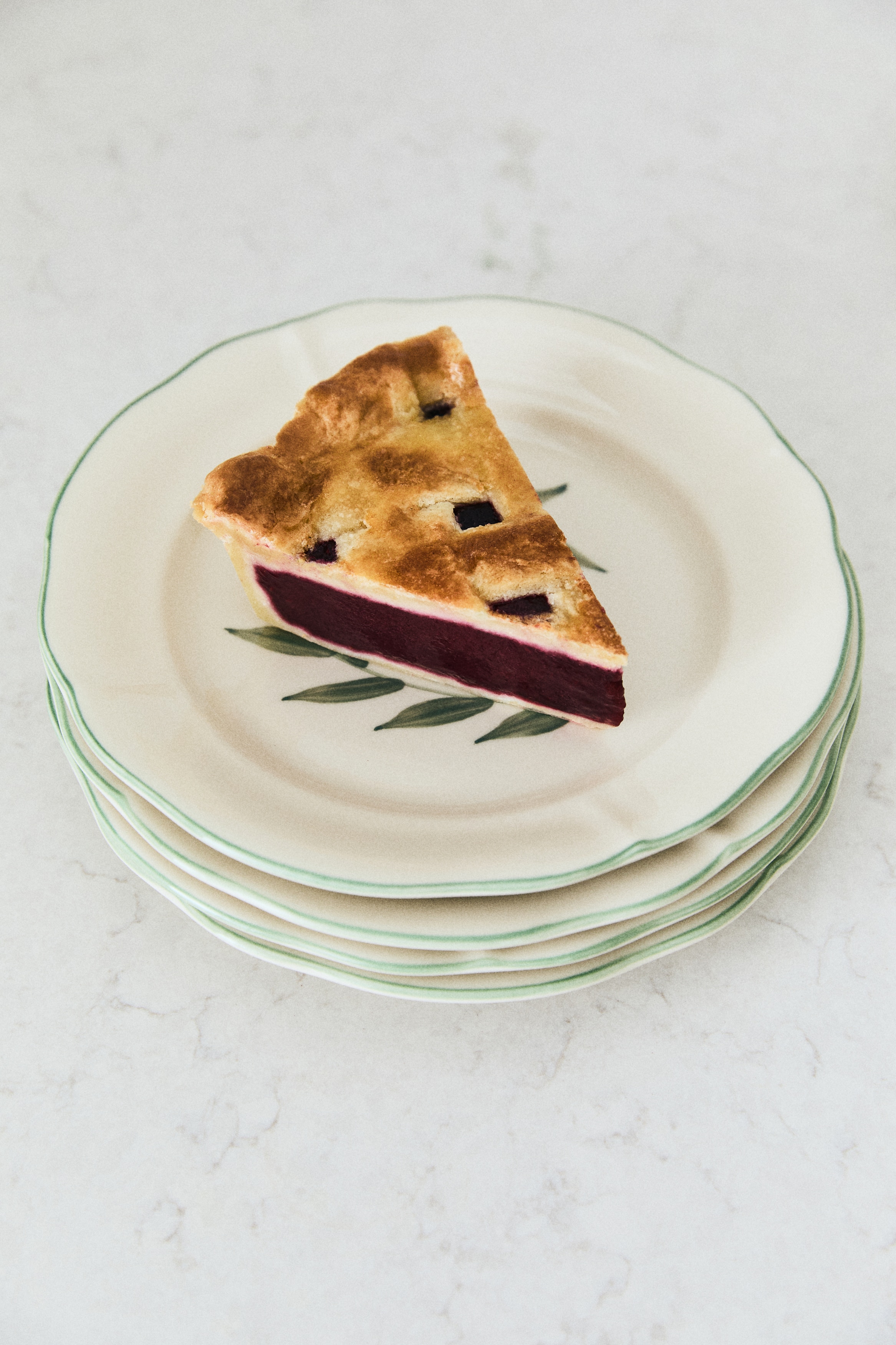 Petite assiette peinte à la main en grès cérame - Beige clair/feuilles/Beige clair/orange/Beige clair/nœud